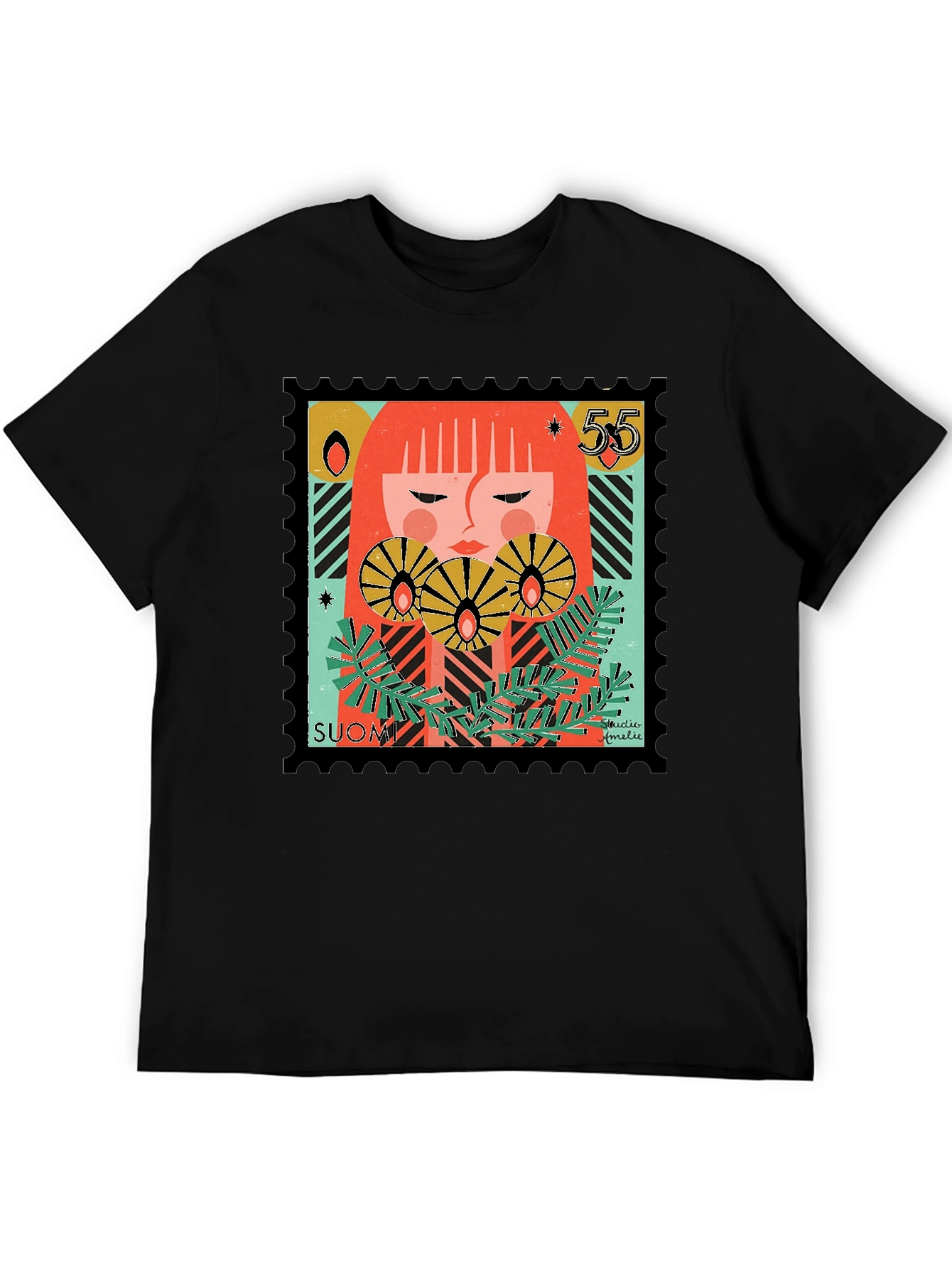 Artistic Stamp Design Graphic Tee