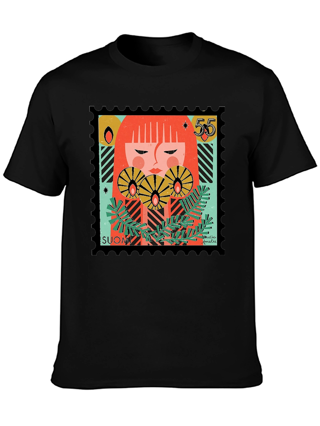 Artistic Stamp Design Graphic Tee