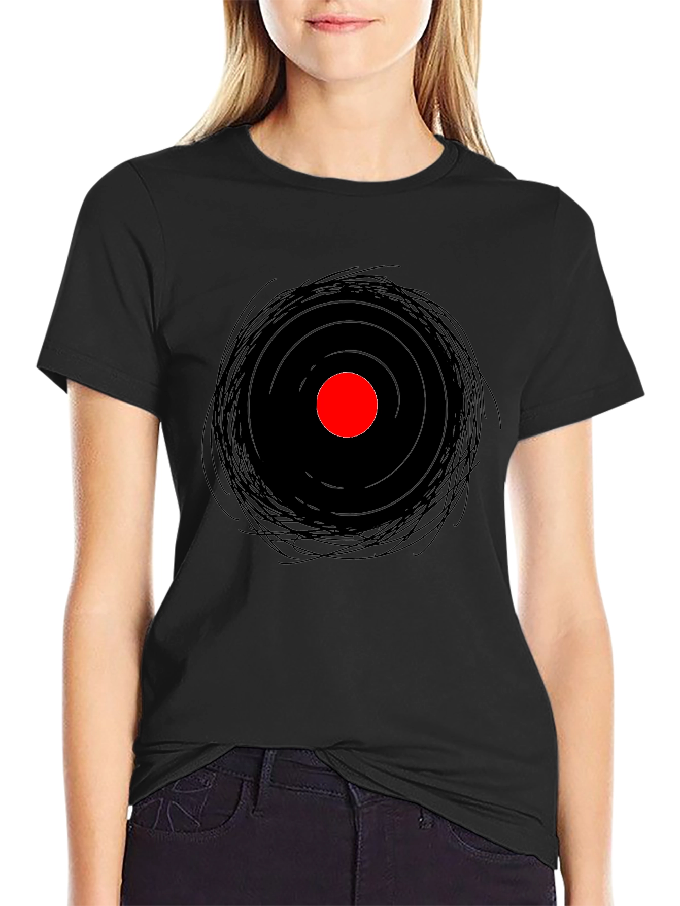 Abstract Target Tee - Black Cotton Blend