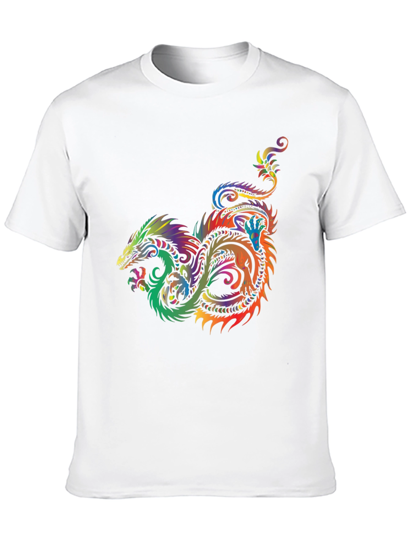 Rainbow Dragon Graphic Tee - Stylish Black T-Shirt