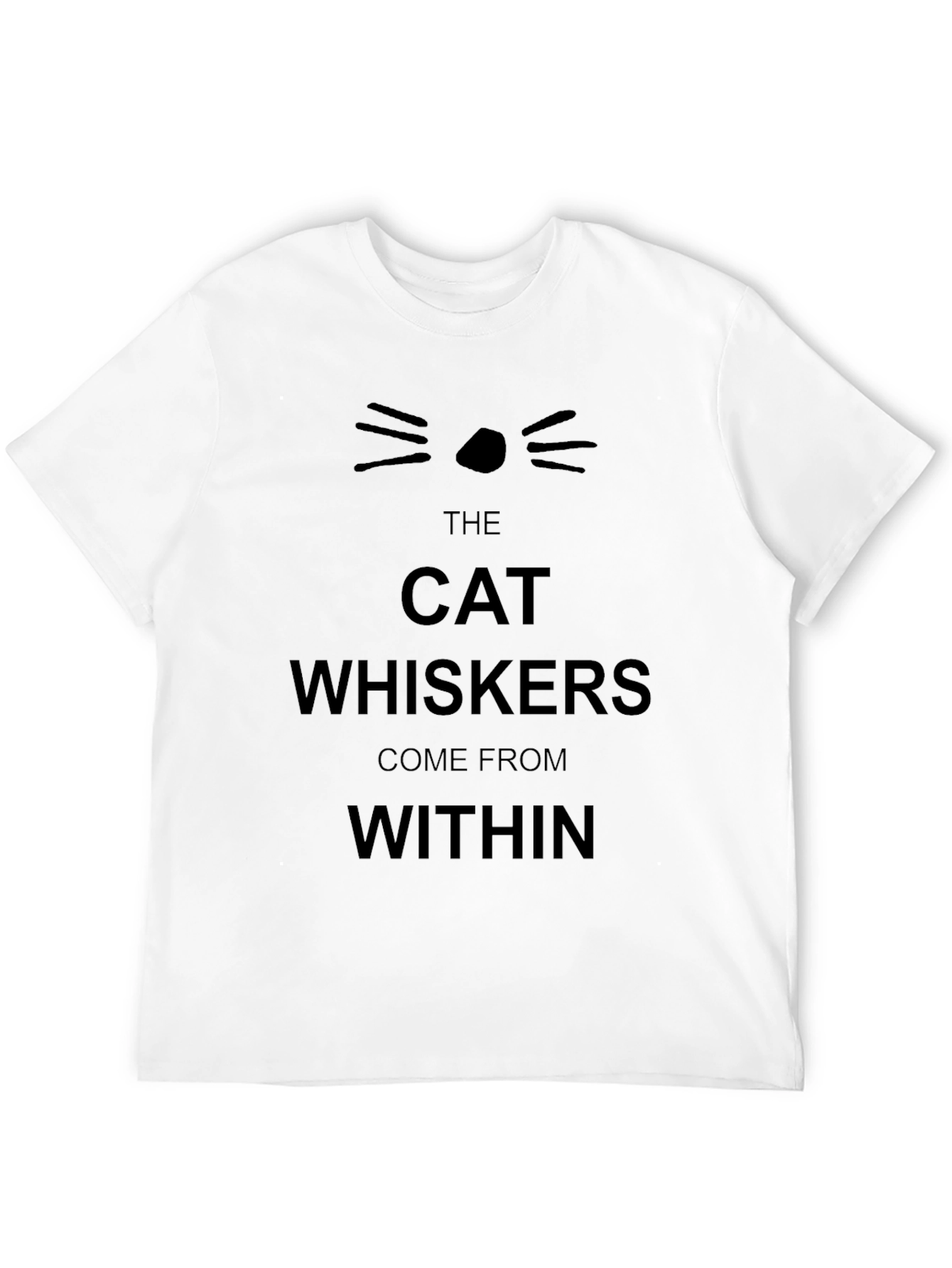 Cat Whiskers Graphic Black T-Shirt