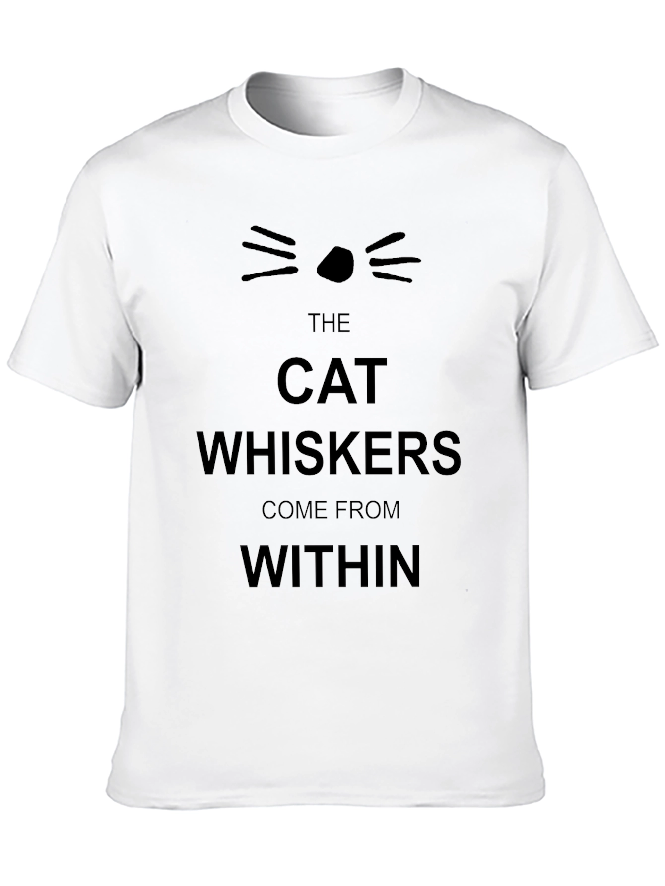 Cat Whiskers Graphic Black T-Shirt