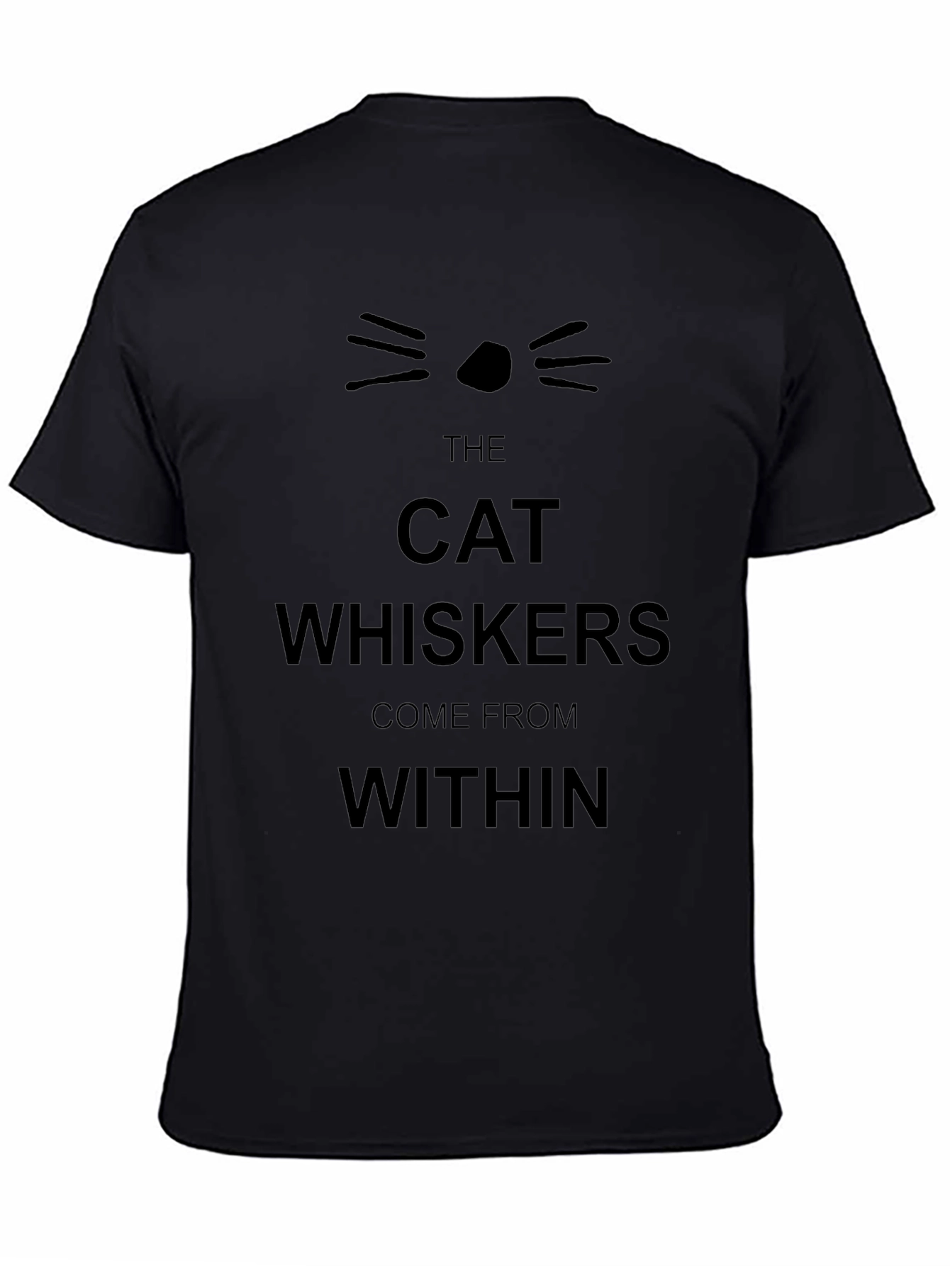 Cat Whiskers Graphic Black T-Shirt