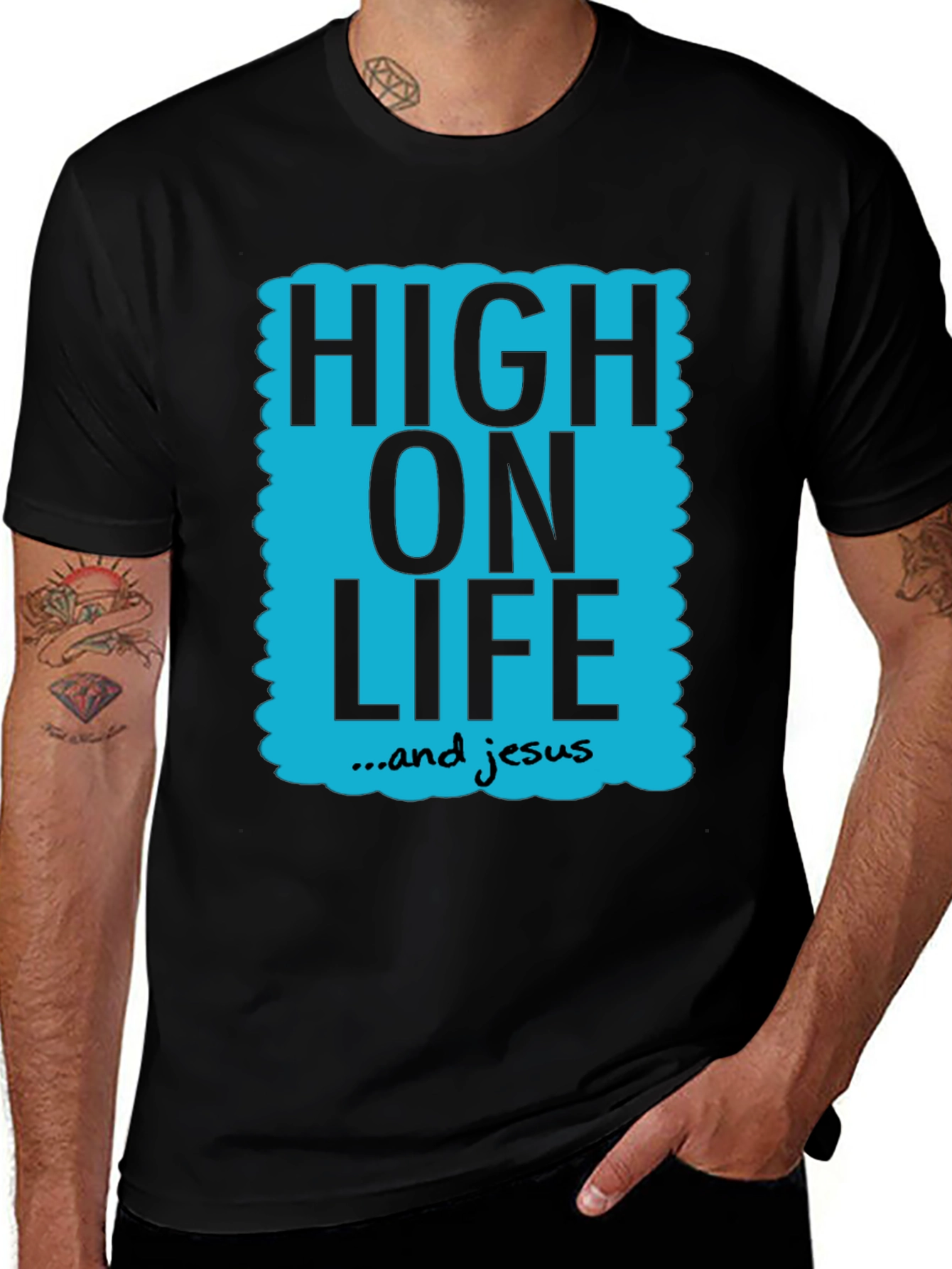 High On Life & Jesus Graphic Tee - Black