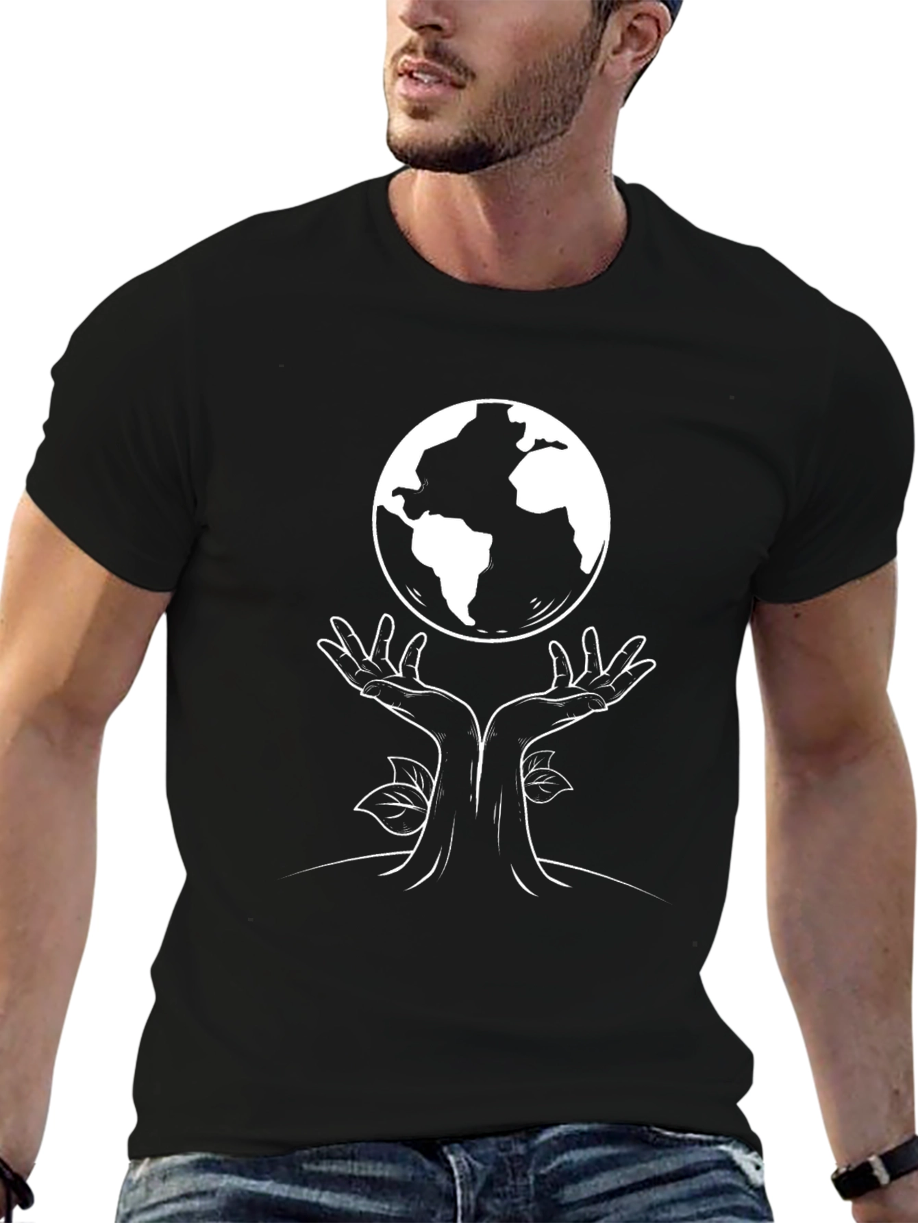 Earth Hands Graphic Tee - Nature Lover T-Shirt