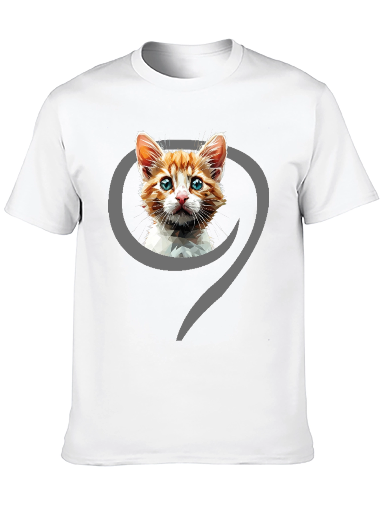 Cat Graphic Print Black T-Shirt