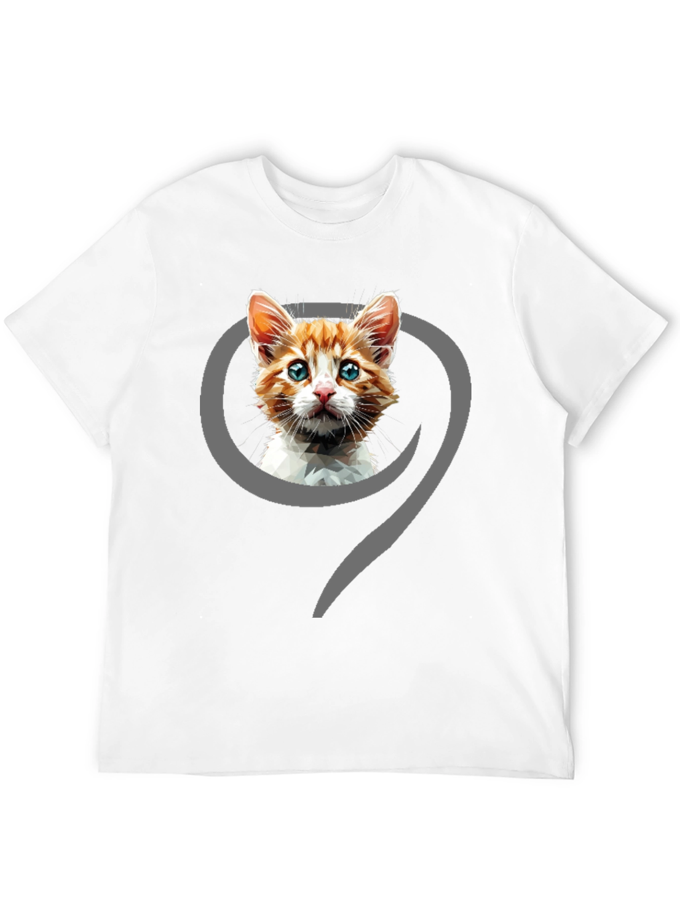 Cat Graphic Print Black T-Shirt