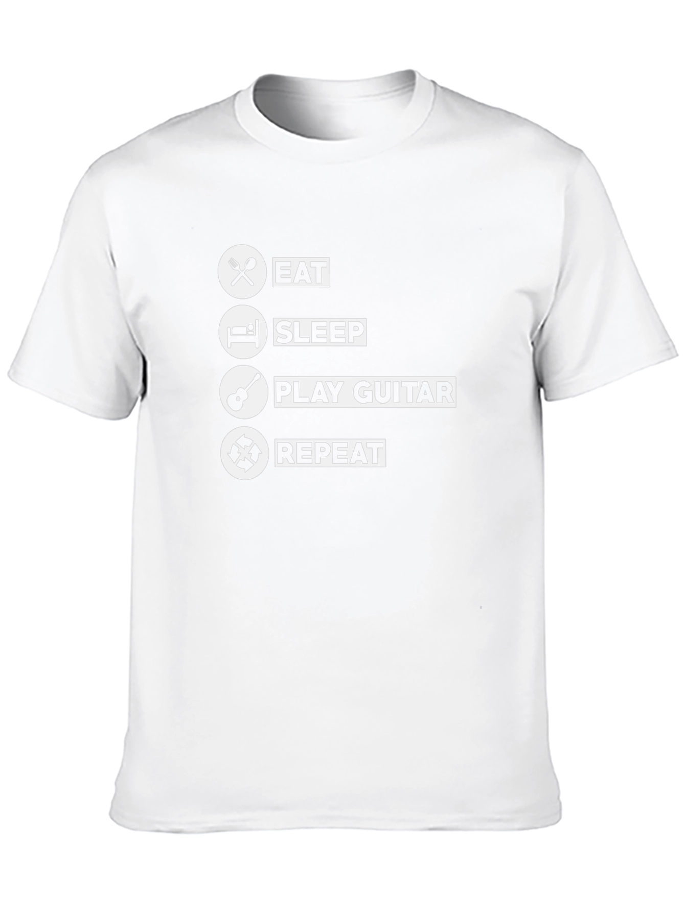 Eat Sleep Play Guitar Repeat Black T-Shirt