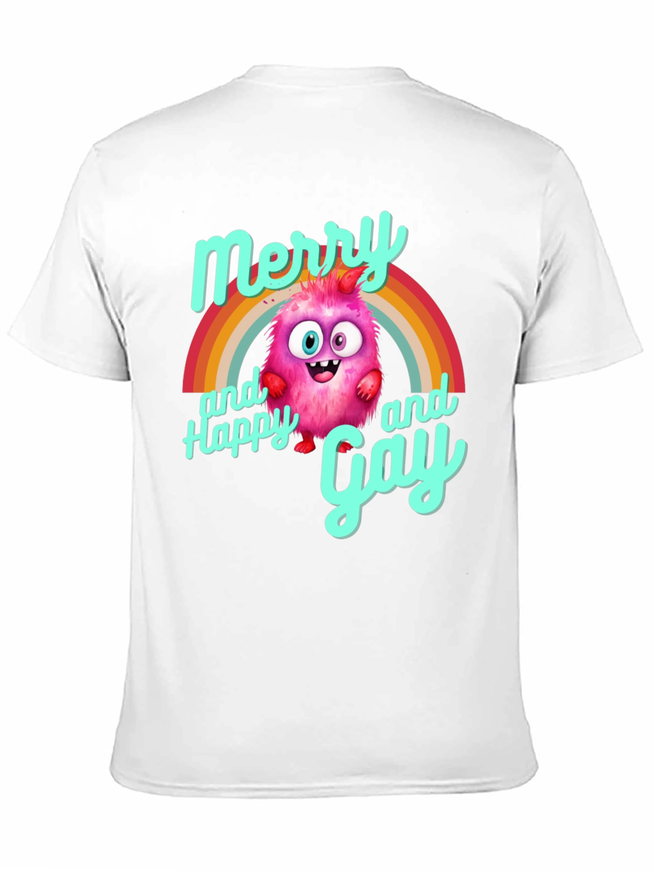 Merry & Happy Gay Monster Rainbow T-Shirt