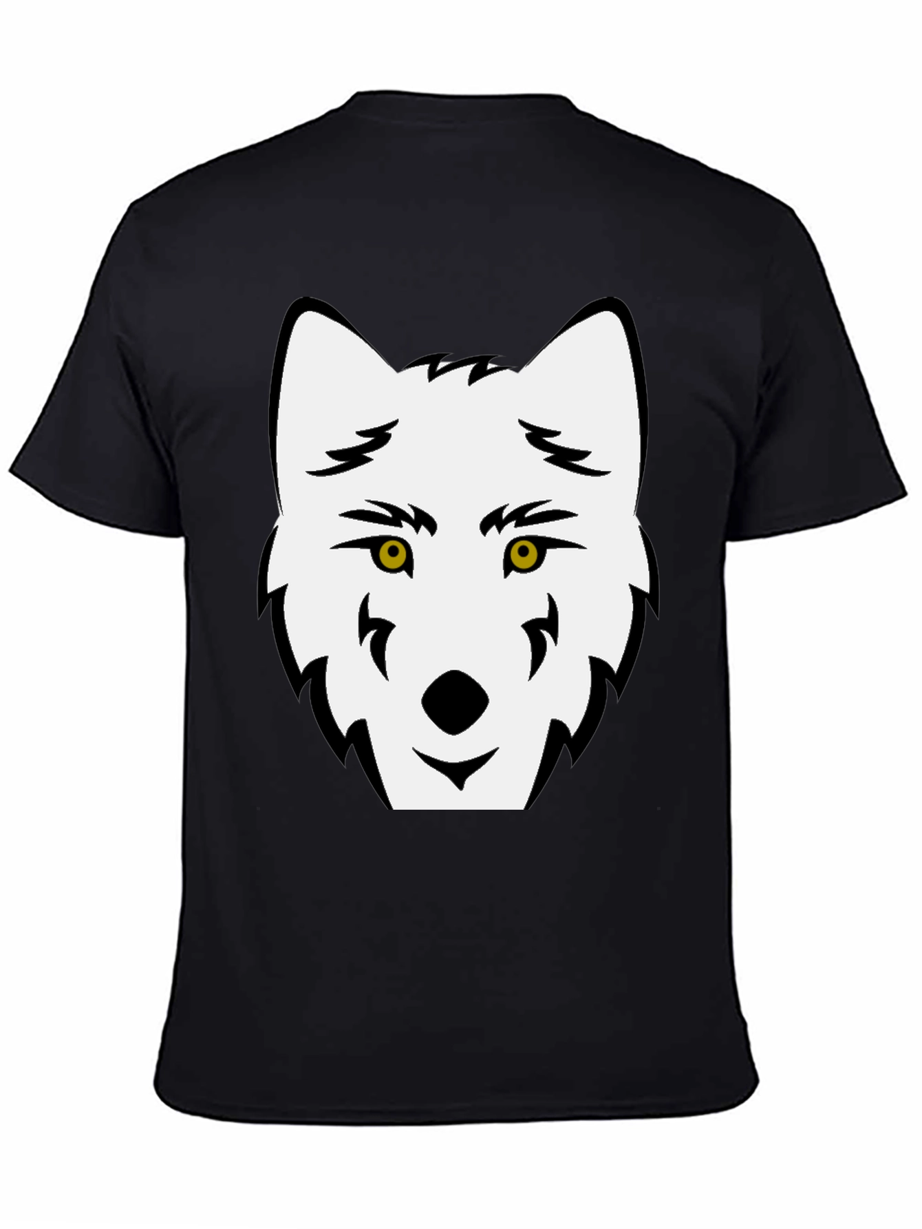 Wolf Graphic Tee - Black Cotton Blend Casual Shirt