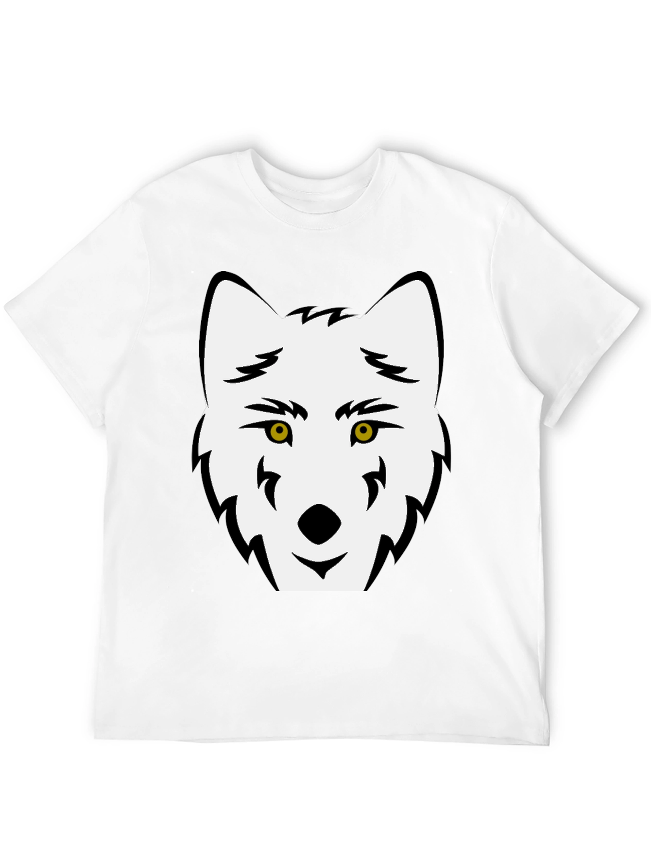 Wolf Graphic Tee - Black Cotton Blend Casual Shirt