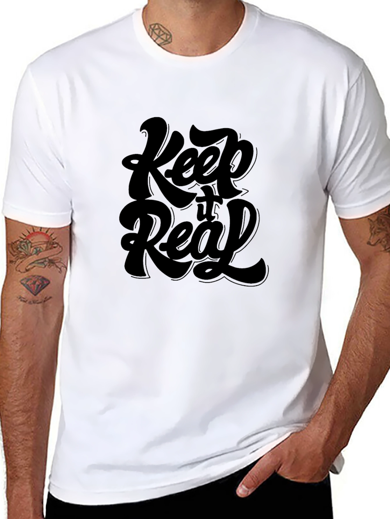Keep it Real Black Graphic T-Shirt