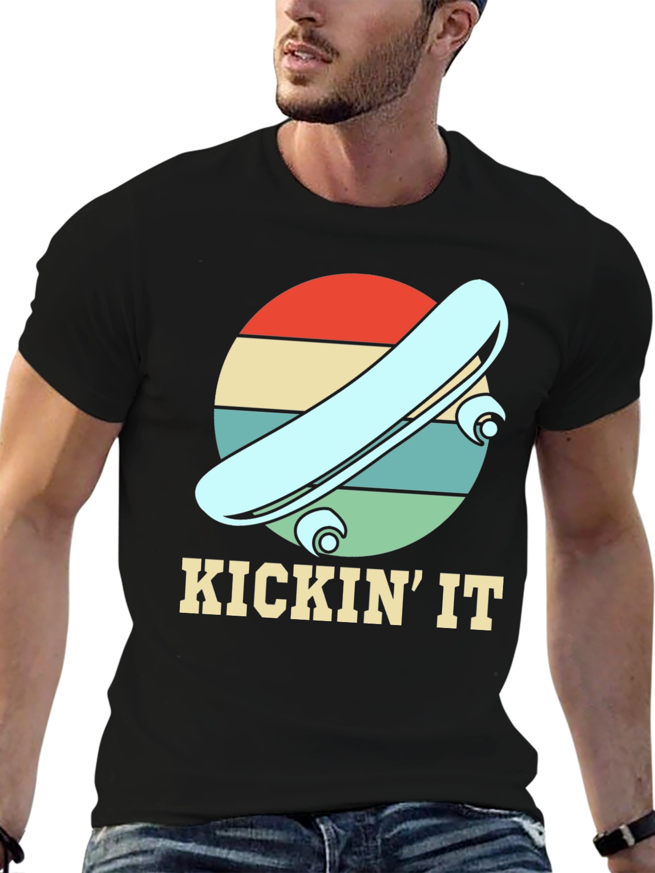 KICKIN IT Skateboard Retro Tee