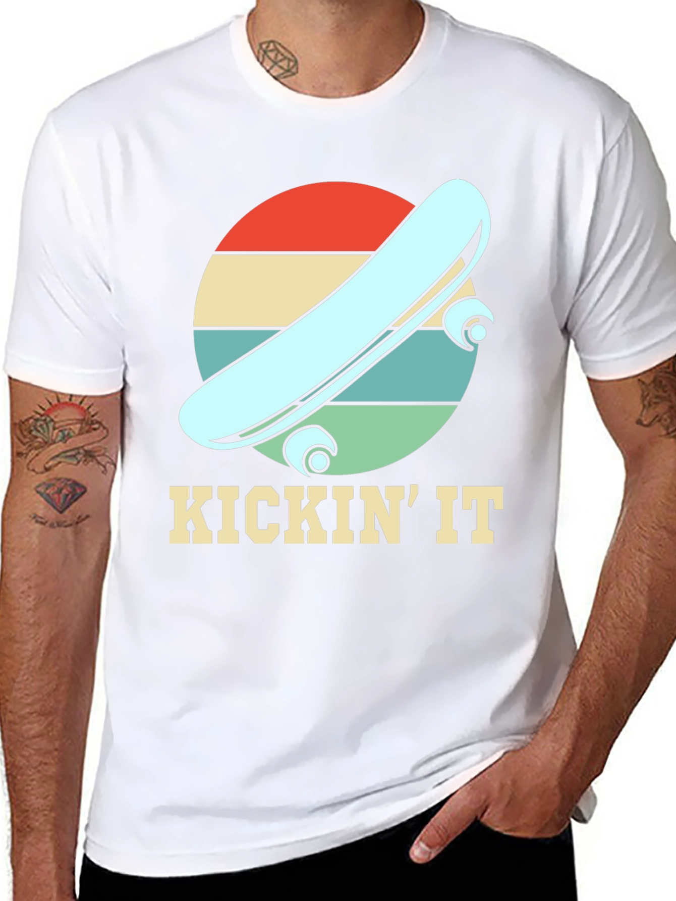 KICKIN IT Skateboard Retro Tee