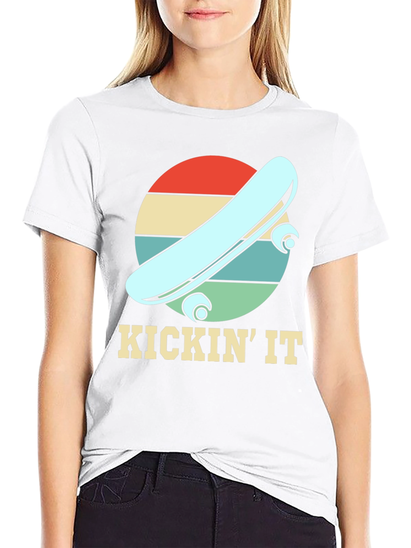 KICKIN IT Skateboard Retro Tee