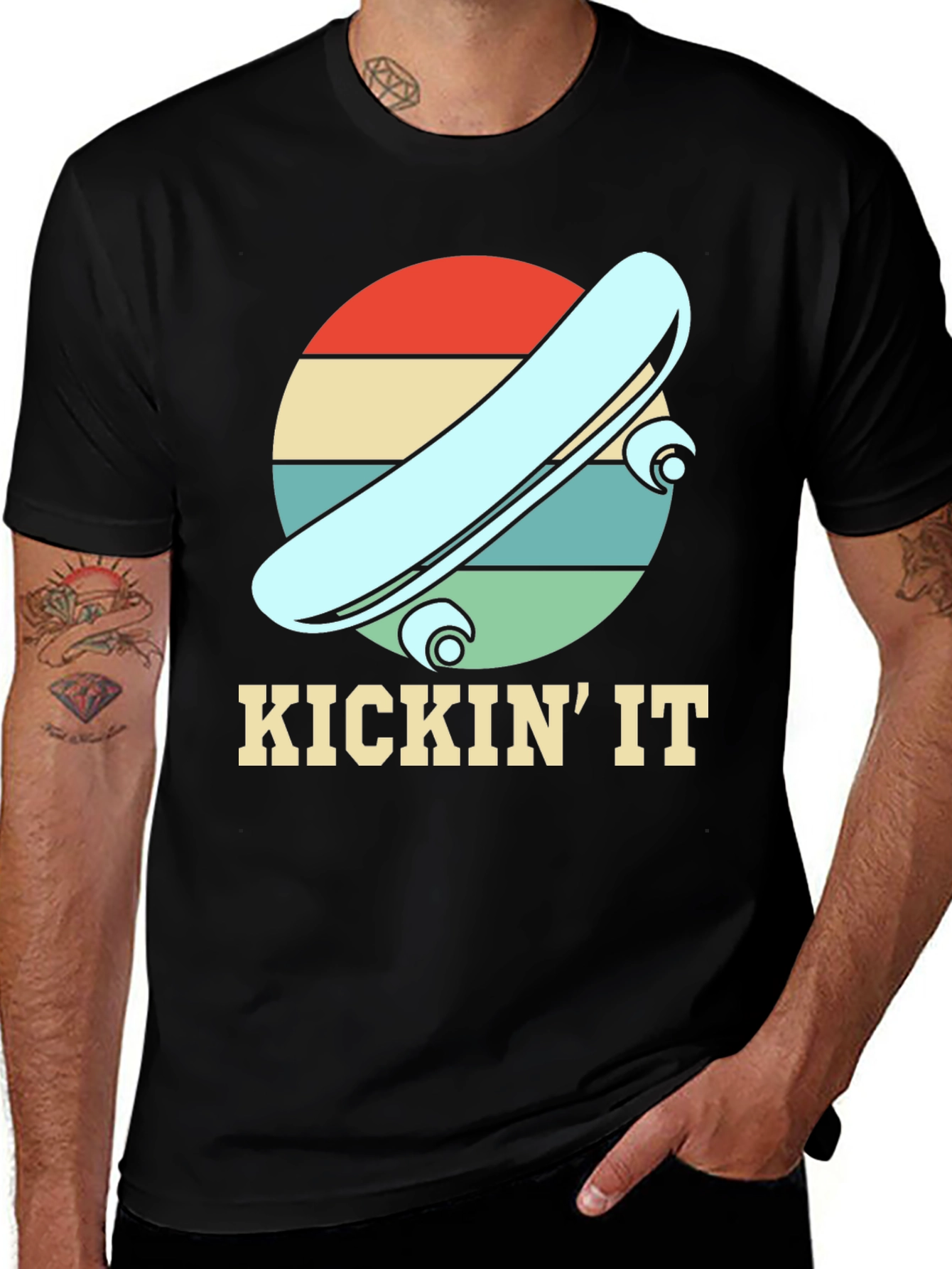 KICKIN IT Skateboard Retro Tee