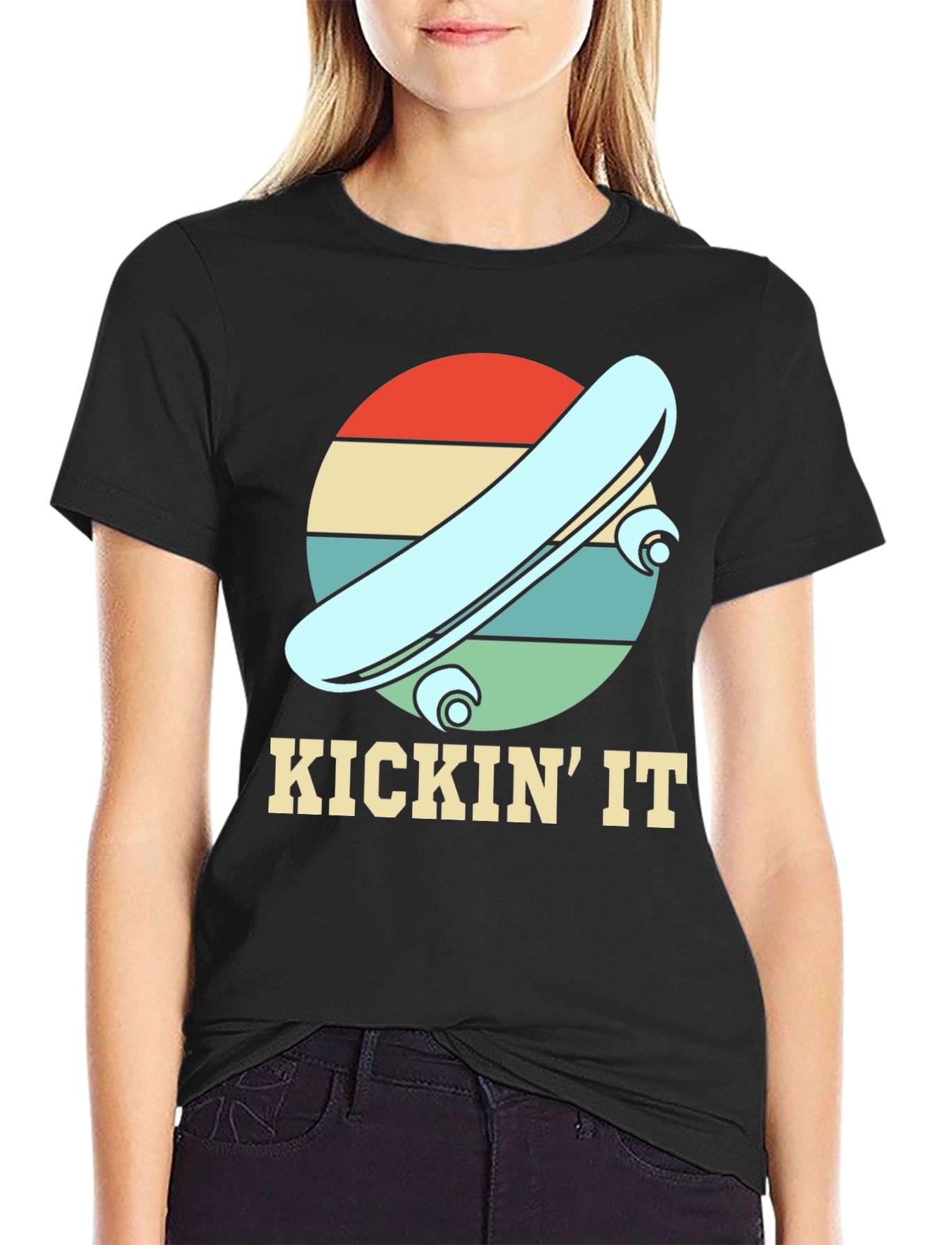 KICKIN IT Skateboard Retro Tee