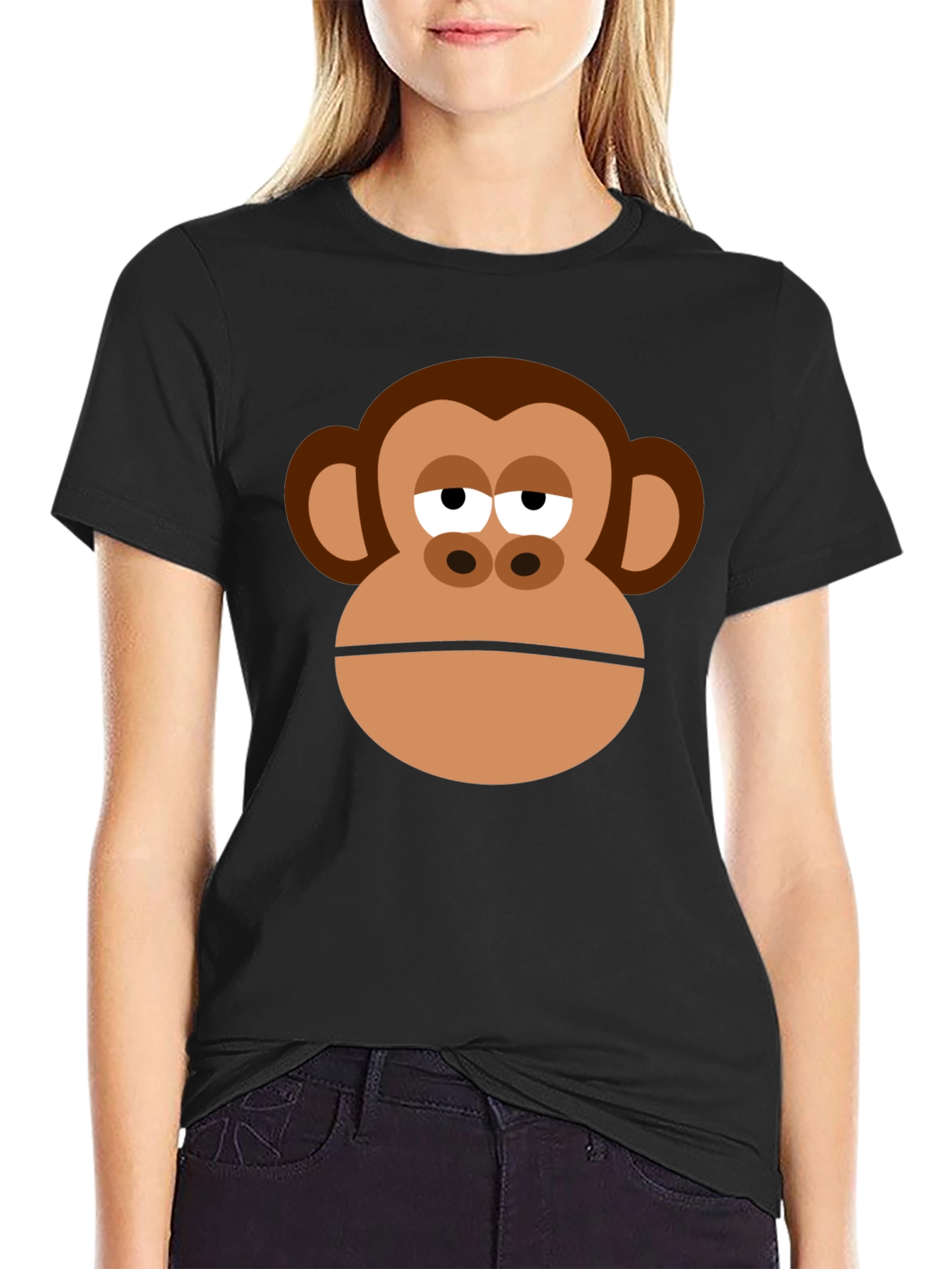 Funny Monkey Graphic Mens Black T-Shirt