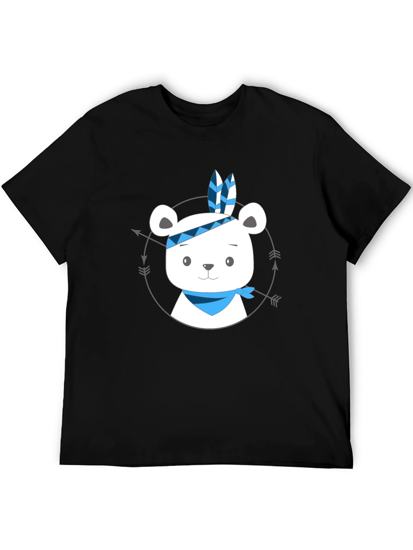 Bear Indian Chief Graphic T-Shirt