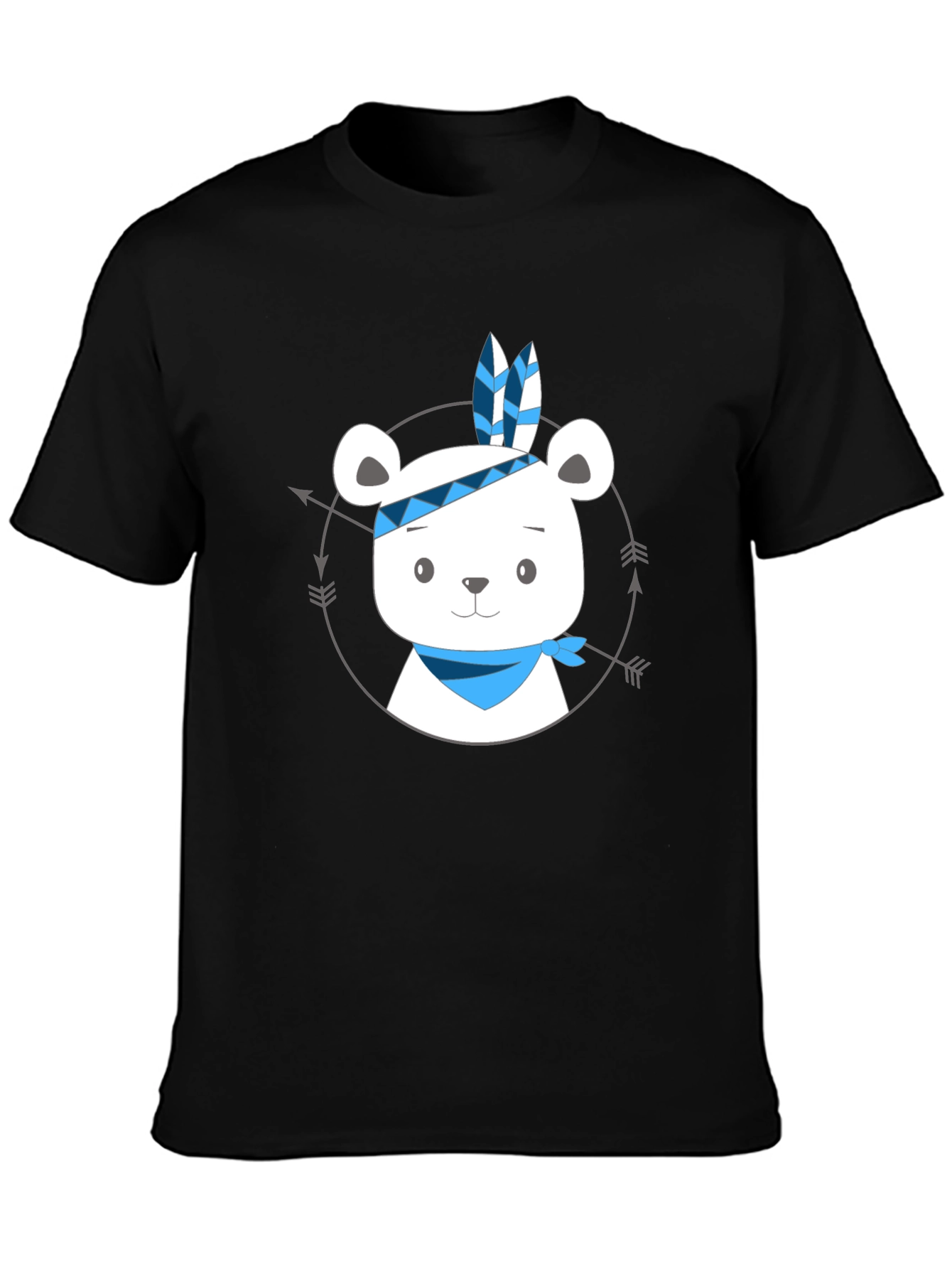 Bear Indian Chief Graphic T-Shirt