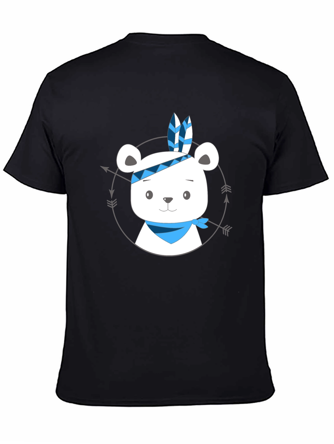 Bear Indian Chief Graphic T-Shirt