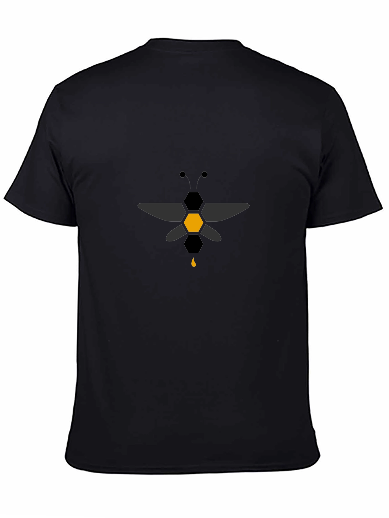 Geometric Bee Graphic Black T-Shirt