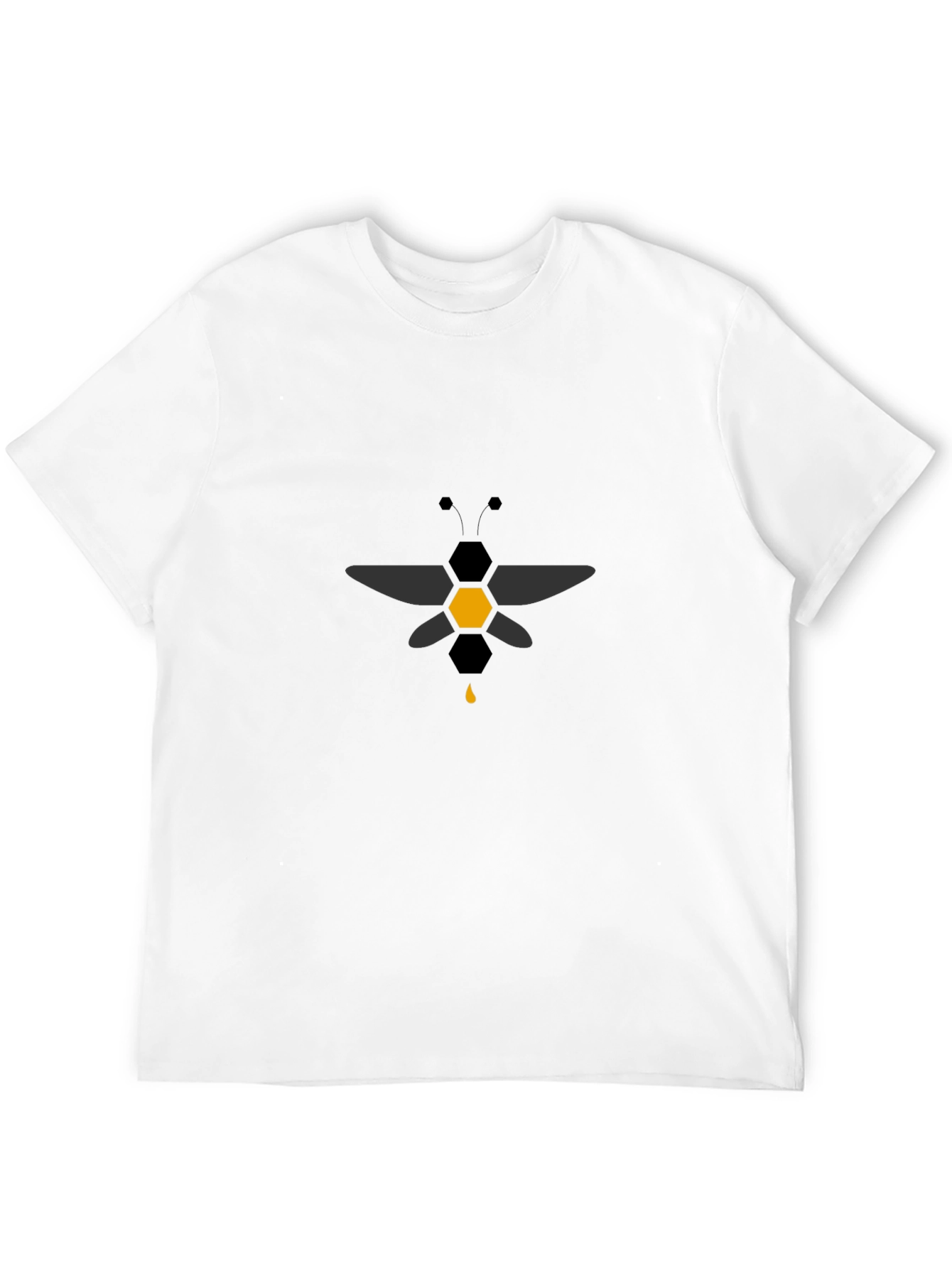 Geometric Bee Graphic Black T-Shirt