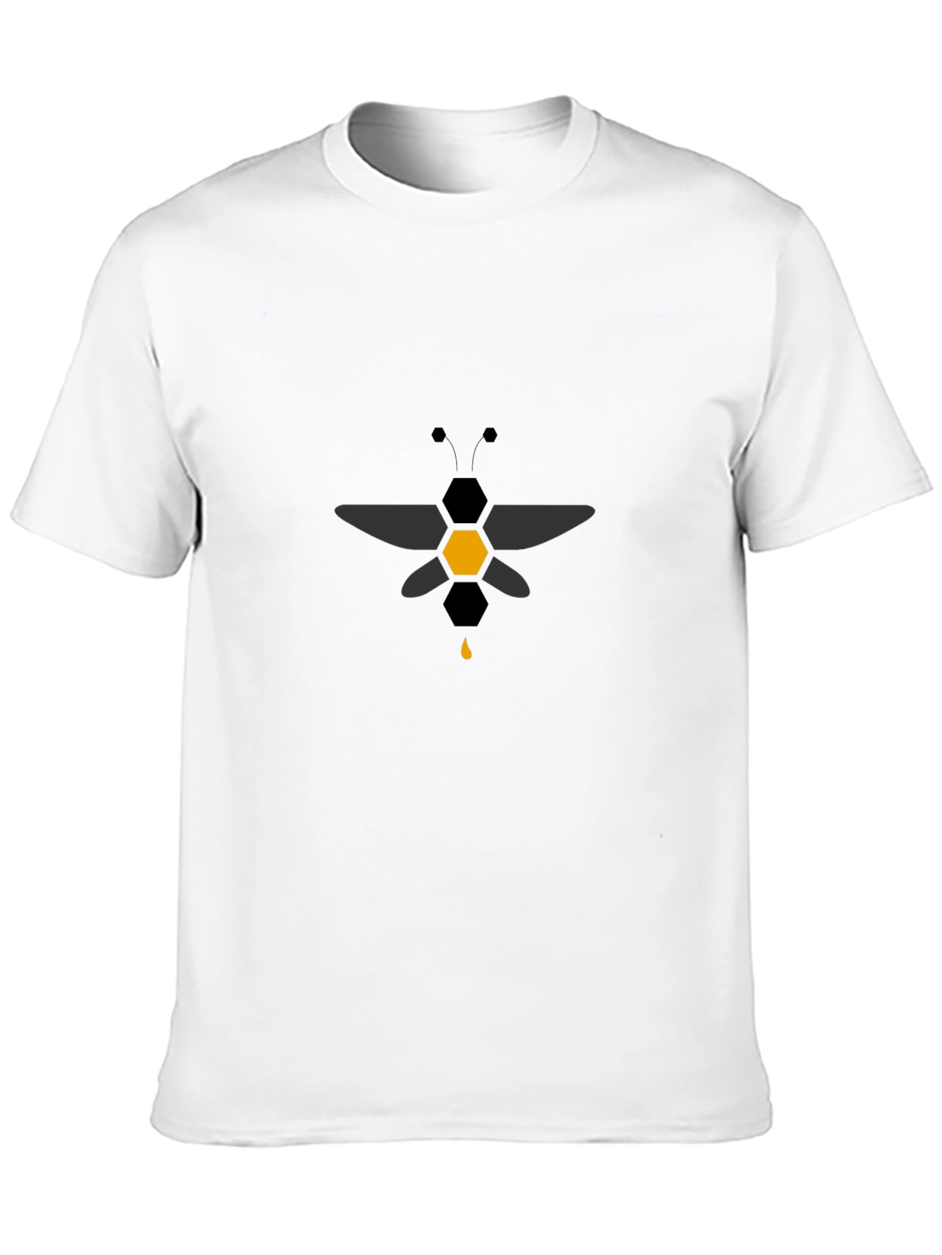 Geometric Bee Graphic Black T-Shirt