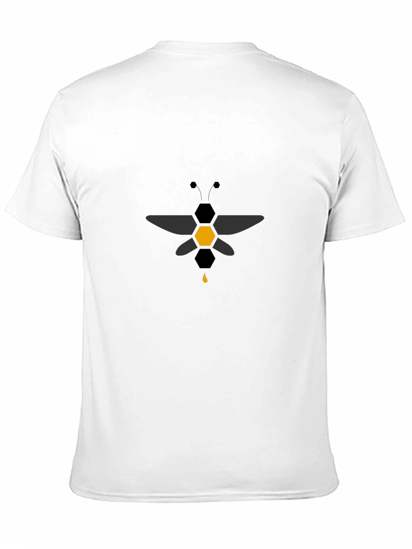 Geometric Bee Graphic Black T-Shirt
