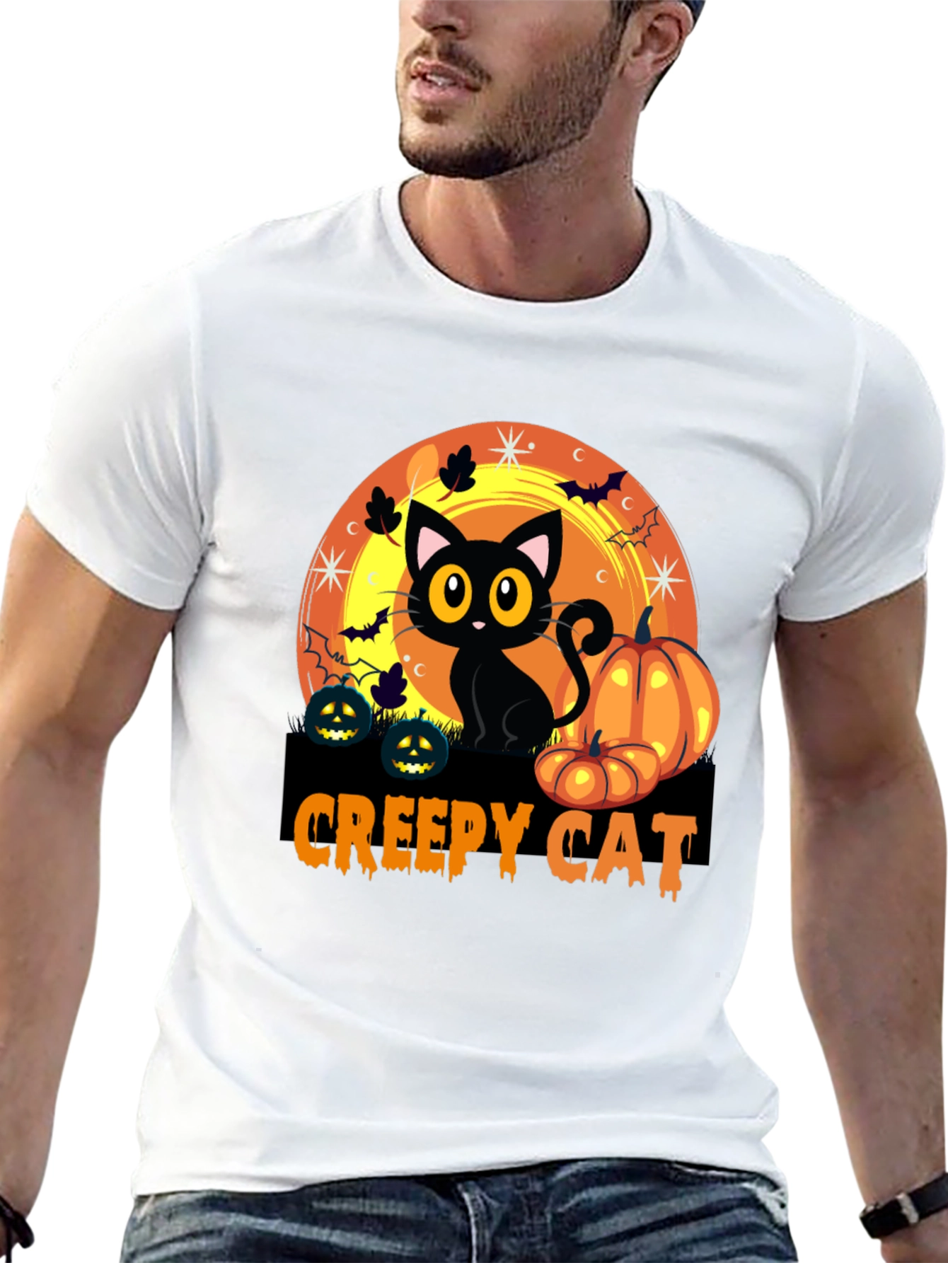 Creepy Cat Halloween T-Shirt
