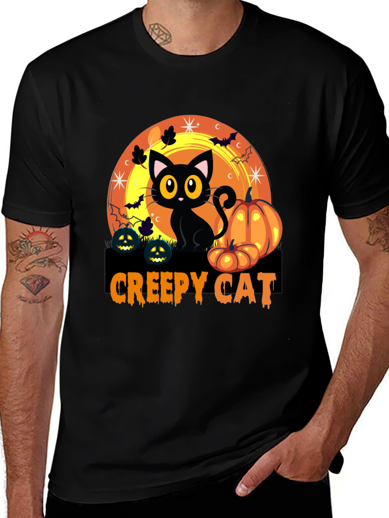 Creepy Cat Halloween T-Shirt