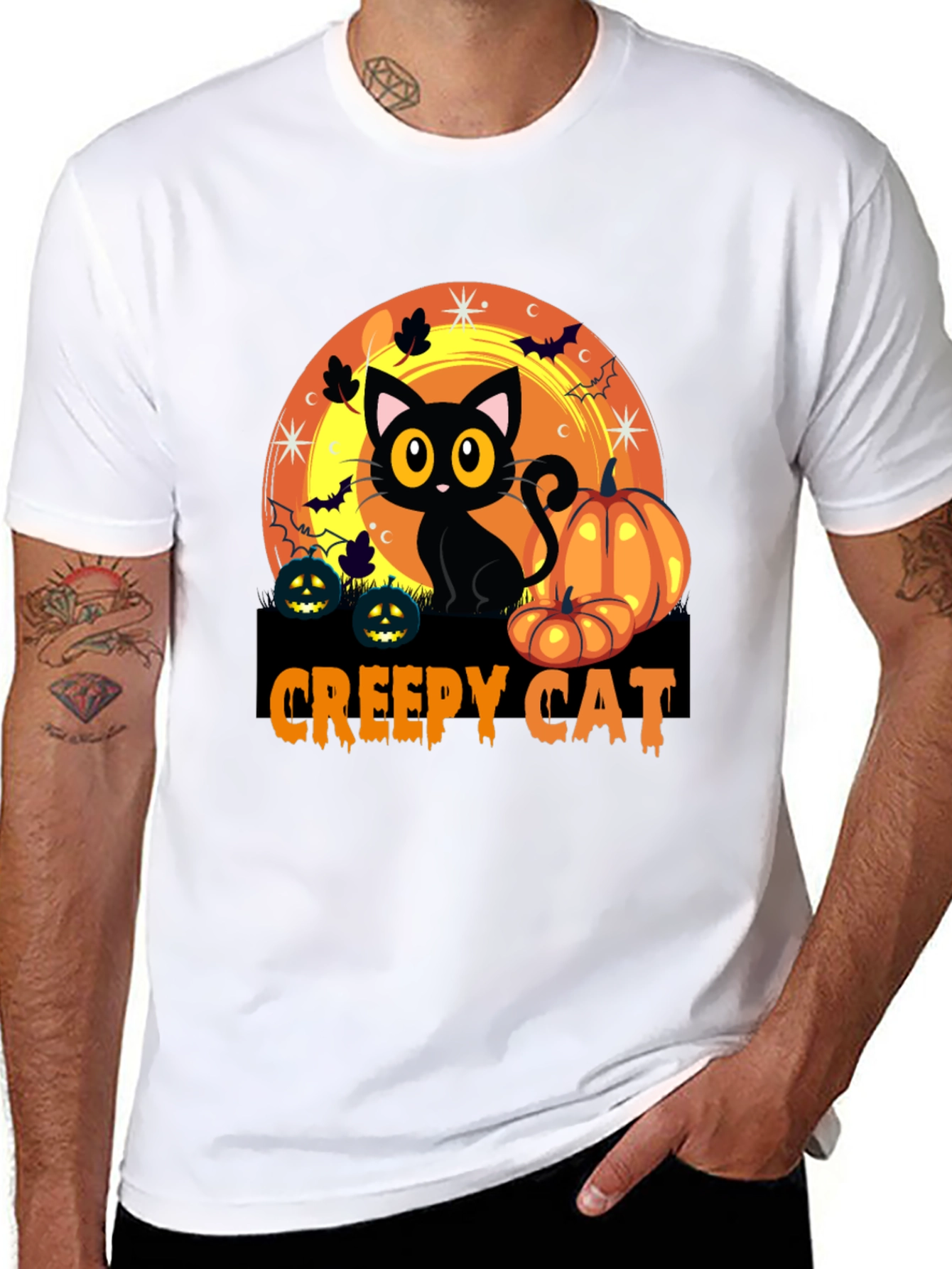 Creepy Cat Halloween T-Shirt