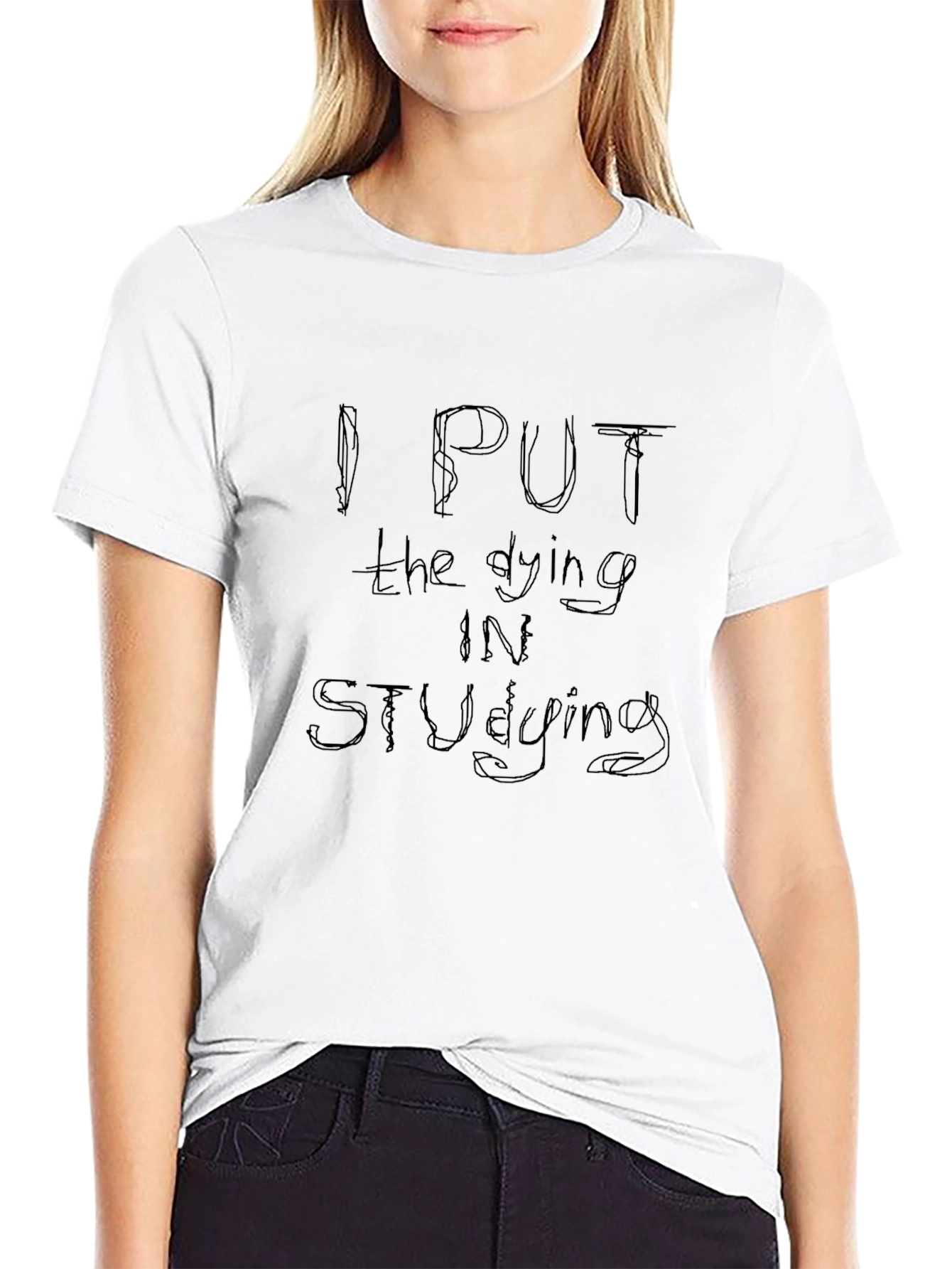 Dying In Studying Black T-Shirt