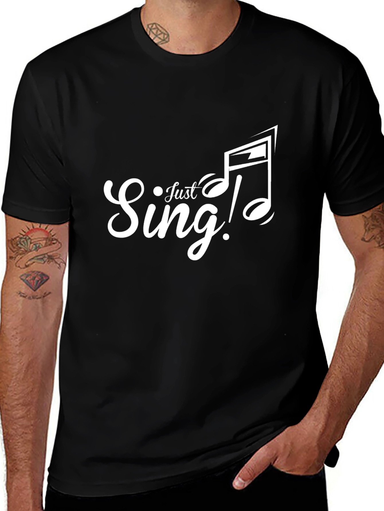 Just Sing! Black Graphic Tee