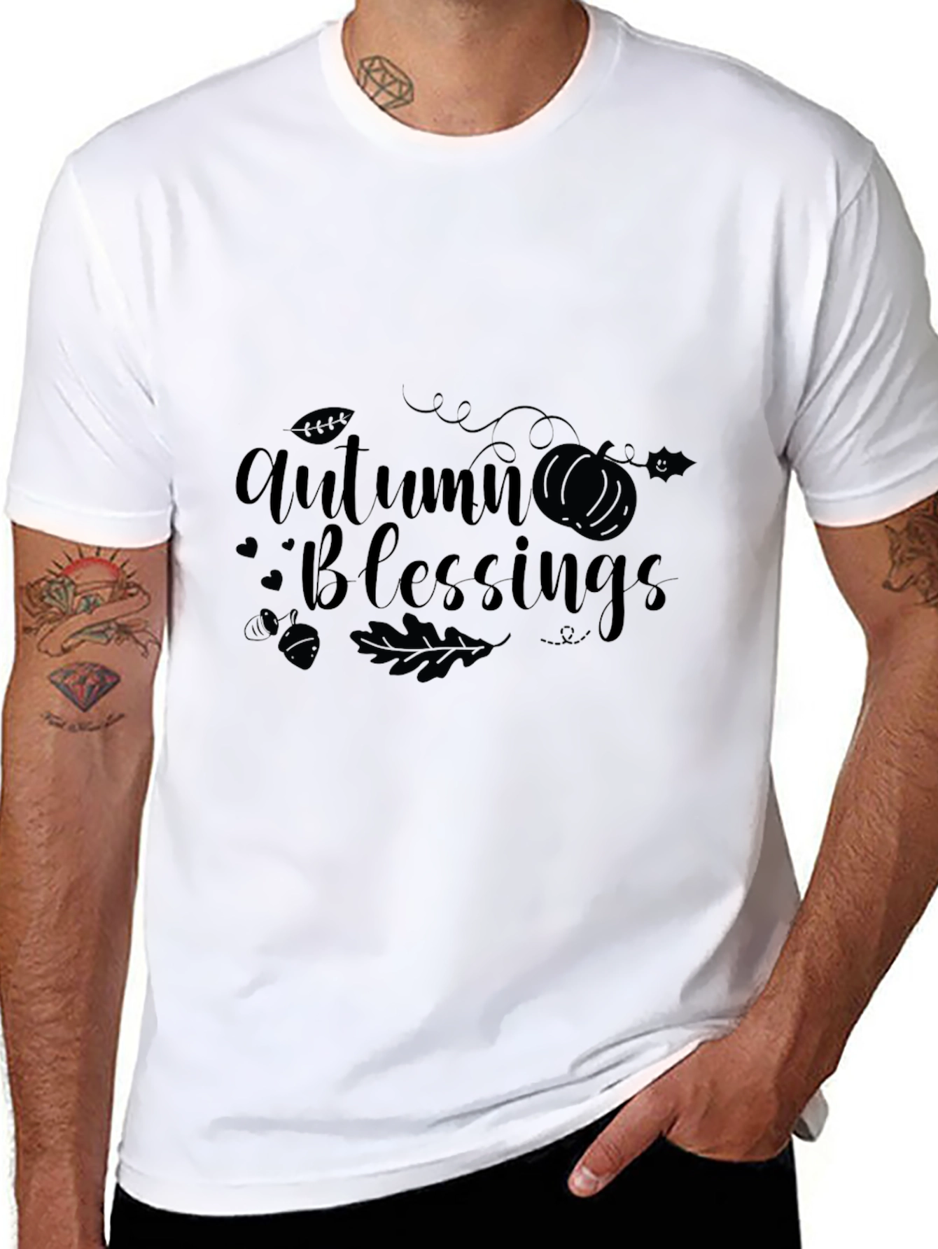 Autumn Blessings Black T-Shirt
