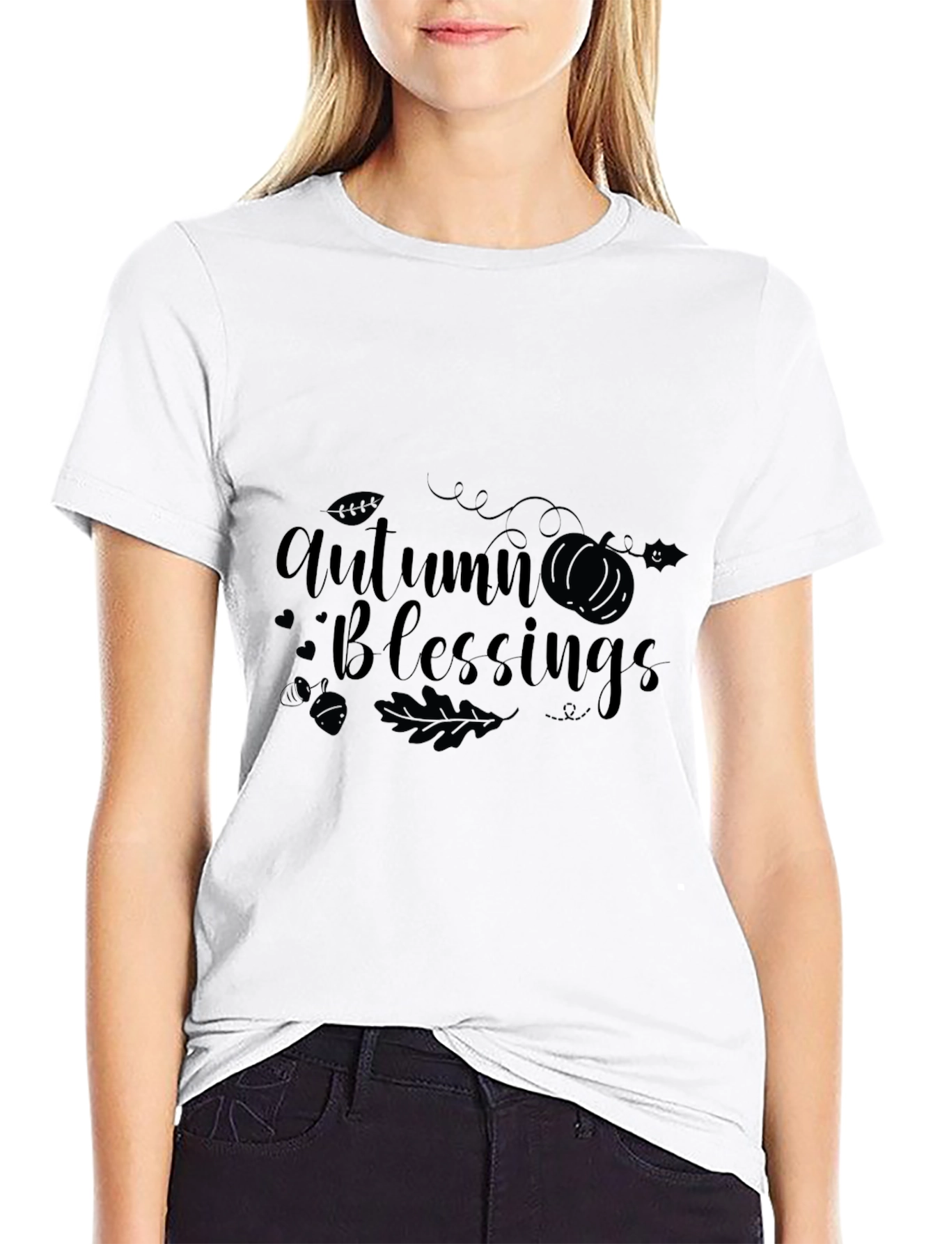 Autumn Blessings Black T-Shirt