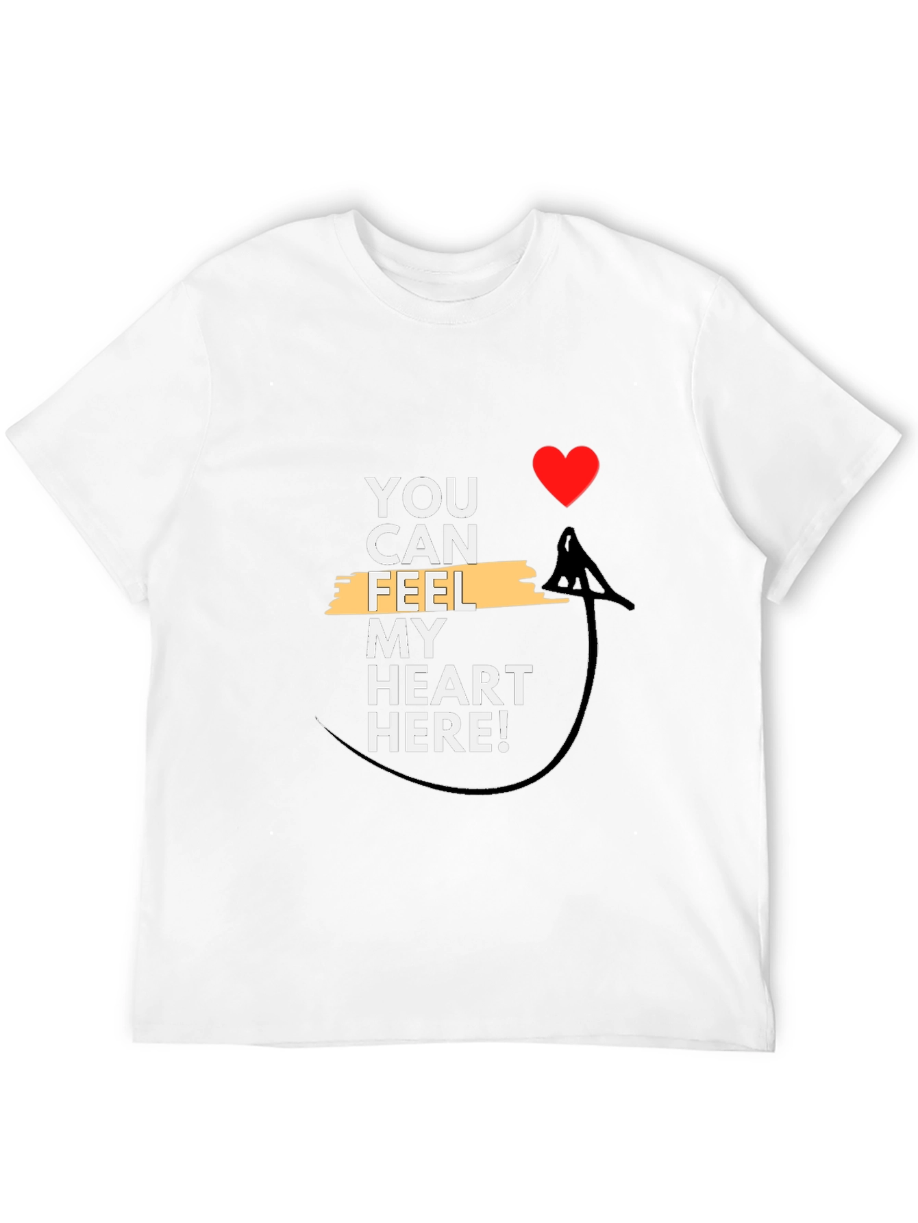 Feel My Heart Tee - Graphic Black T-Shirt