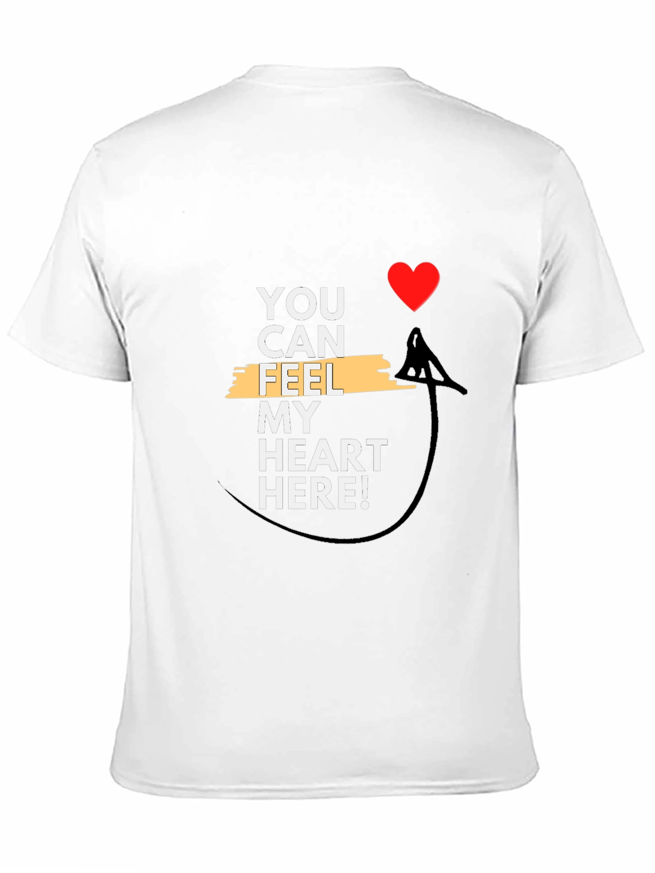Feel My Heart Tee - Graphic Black T-Shirt