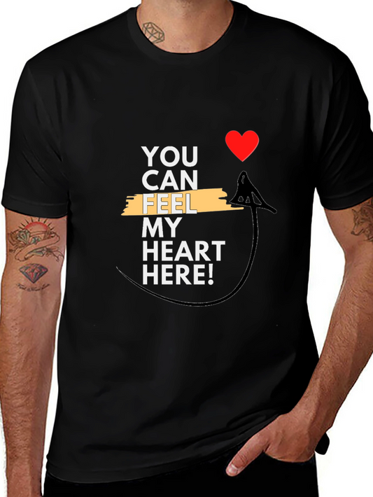 Feel My Heart Tee - Graphic Black T-Shirt