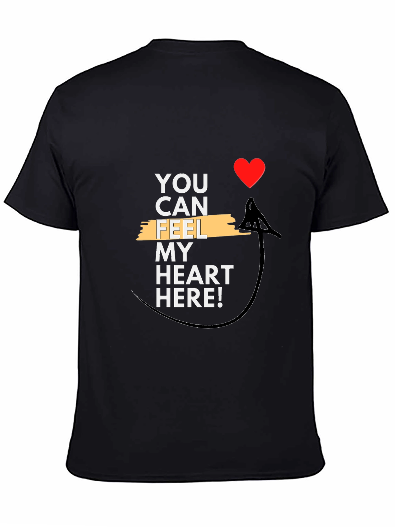Feel My Heart Tee - Graphic Black T-Shirt