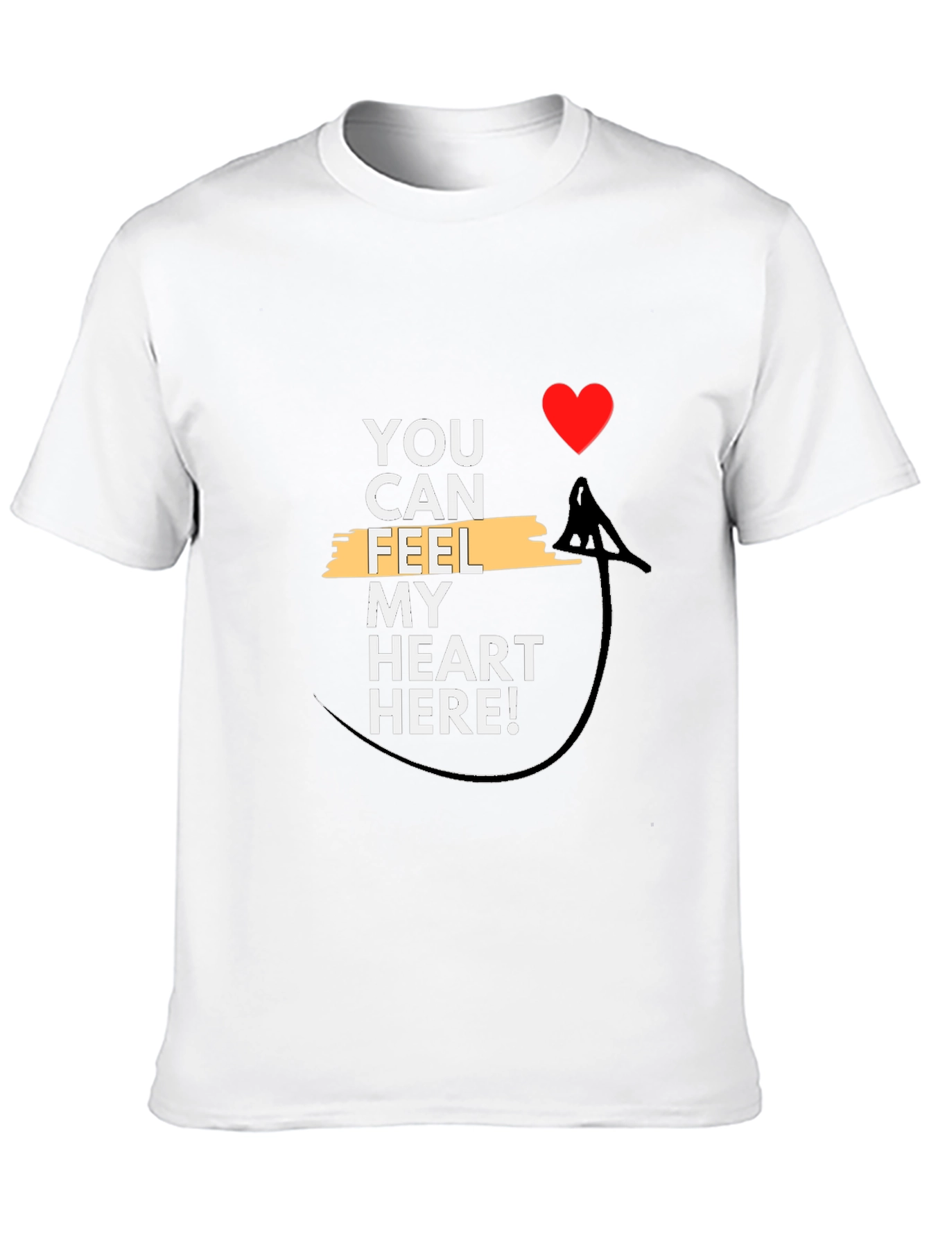Feel My Heart Tee - Graphic Black T-Shirt