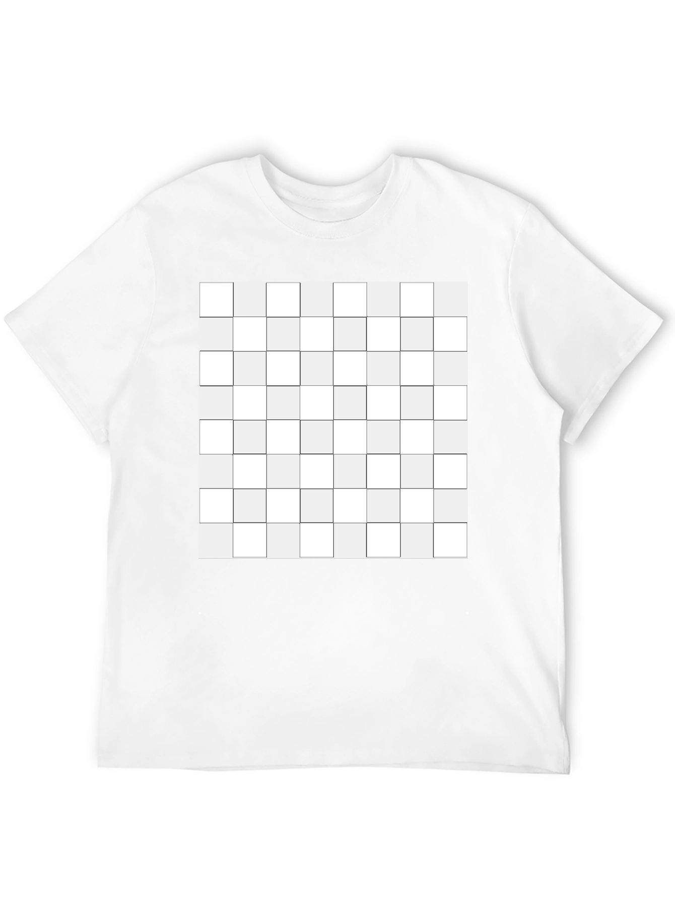 Grid Design Black T-Shirt