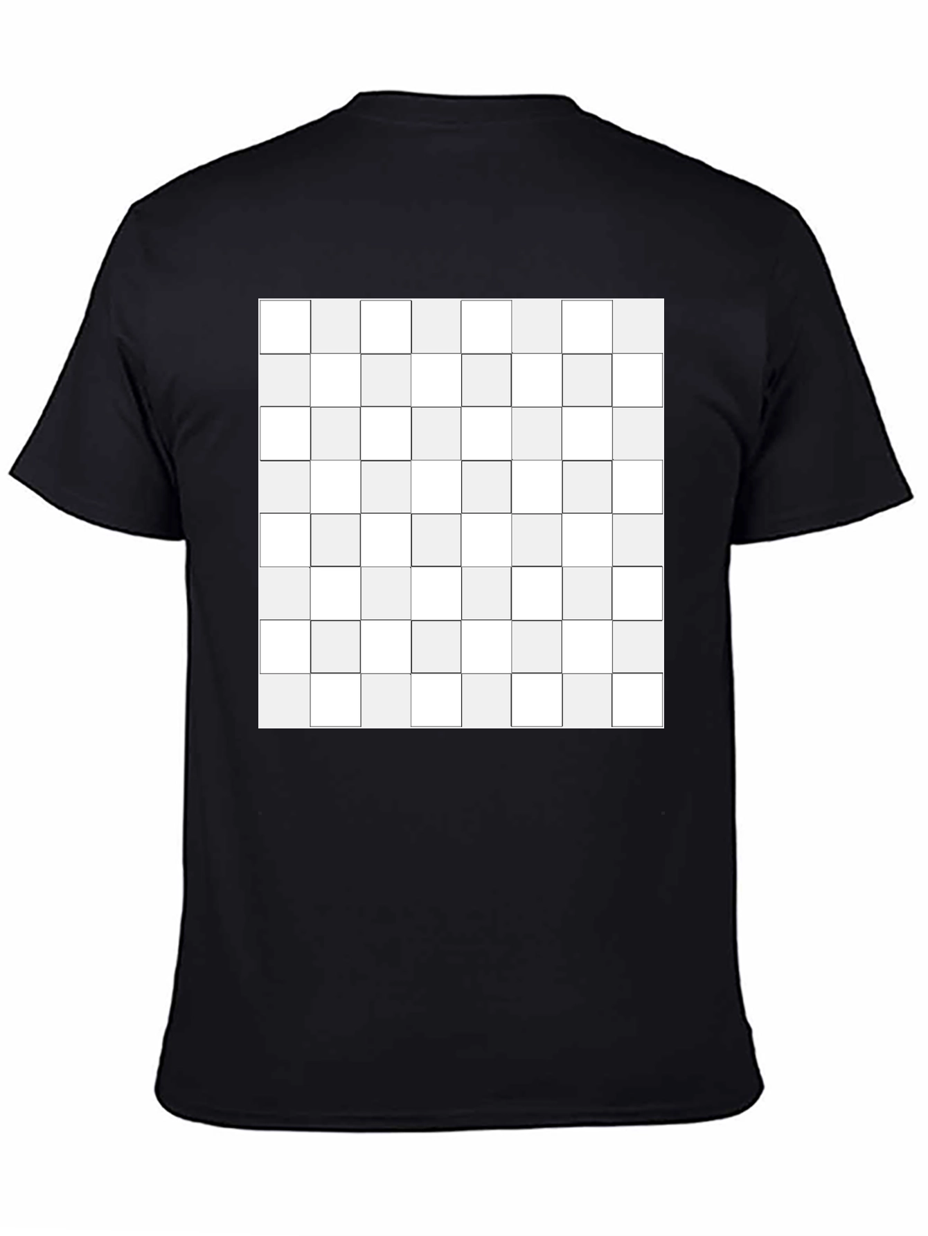 Grid Design Black T-Shirt