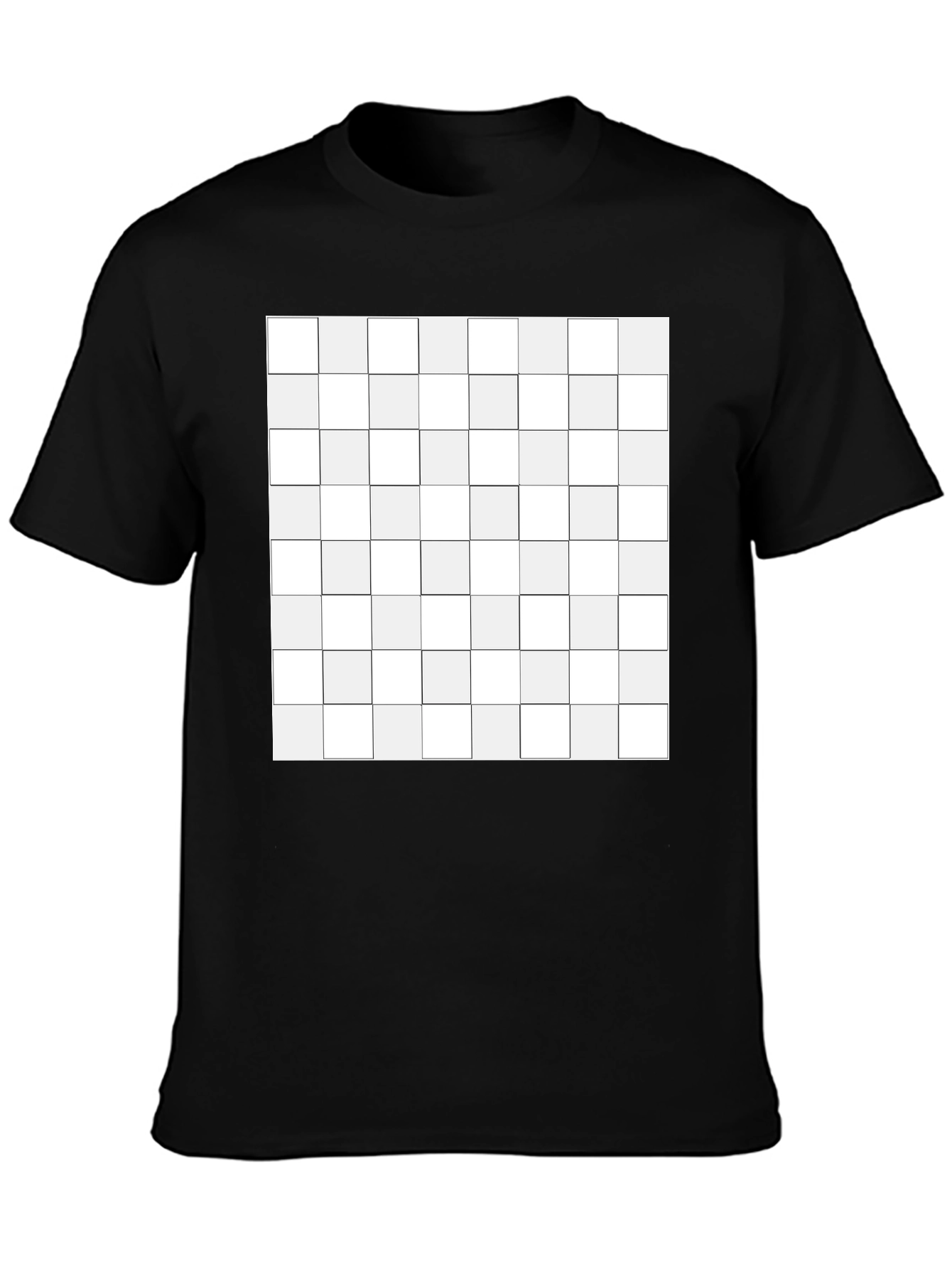 Grid Design Black T-Shirt