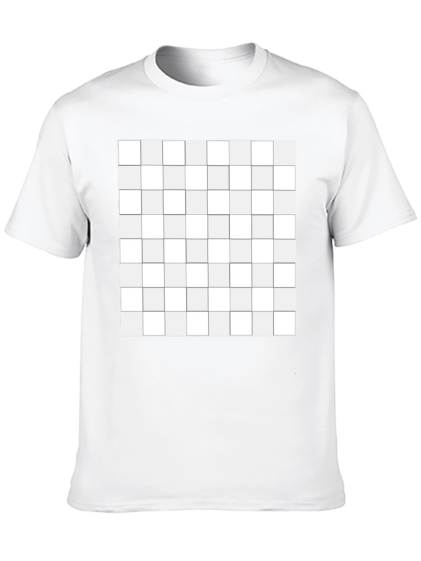 Grid Design Black T-Shirt