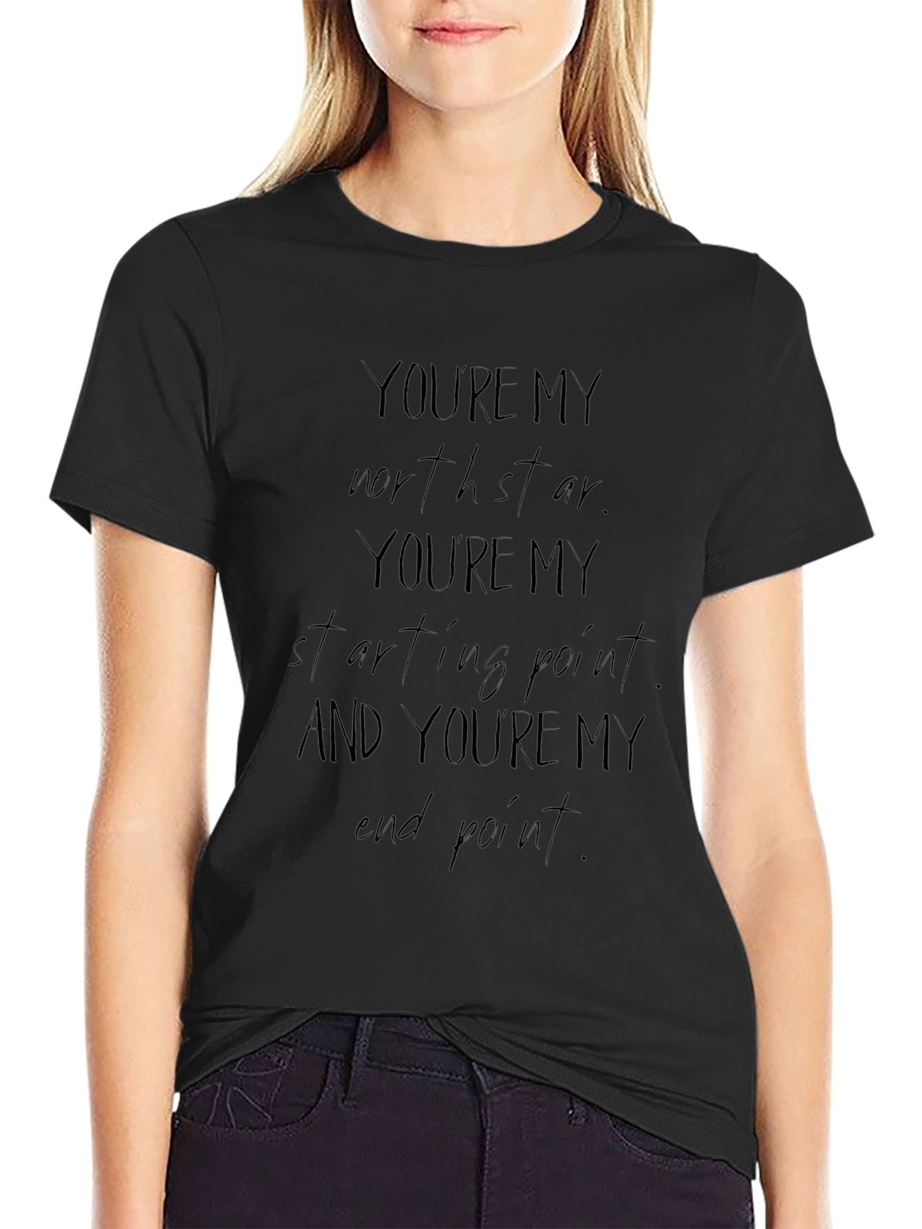 Mens Black Youre My North Star Graphic Tee