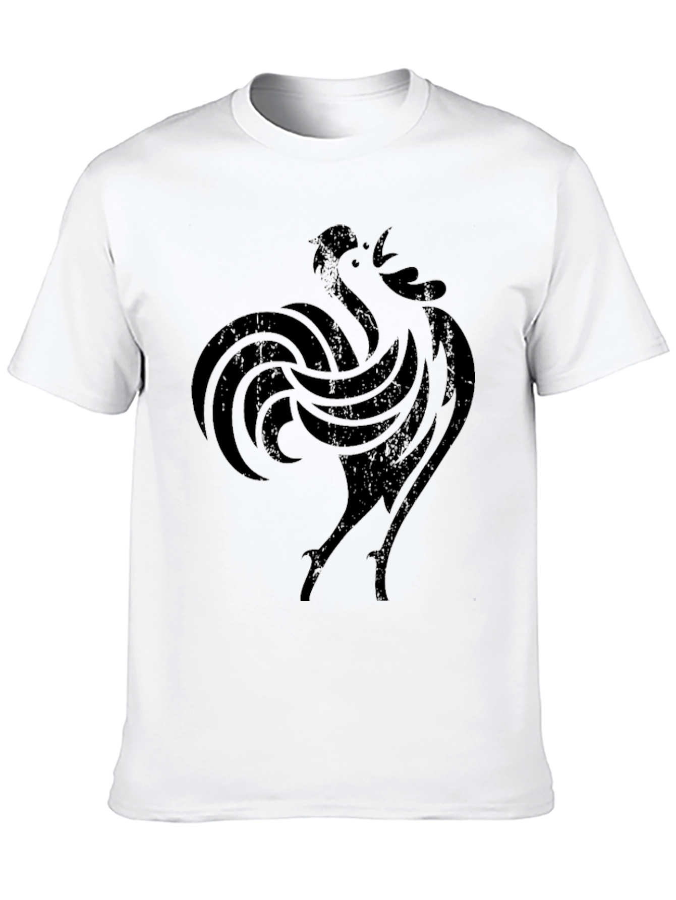 Black Rooster Graphic Print T-Shirt