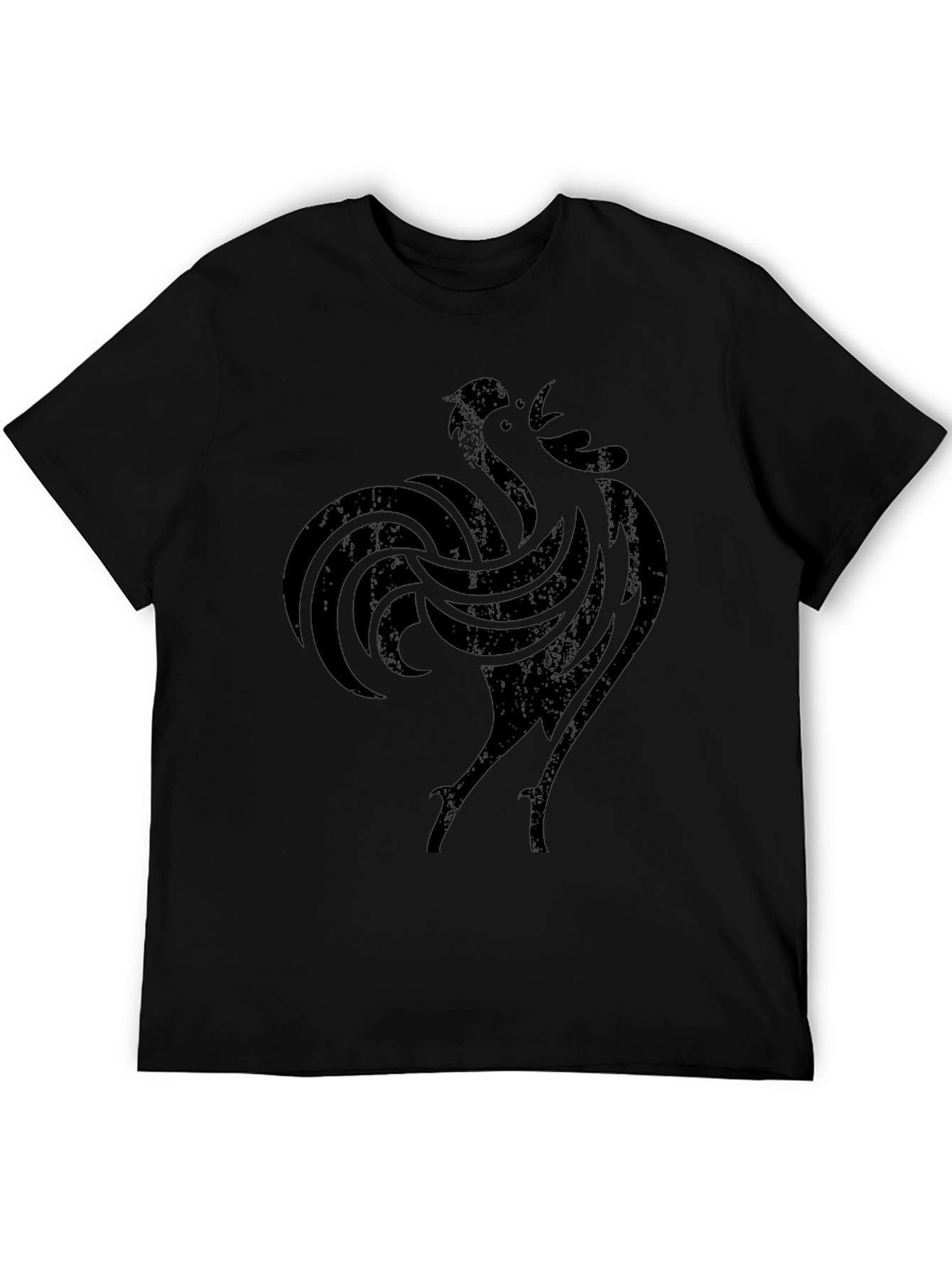 Black Rooster Graphic Print T-Shirt