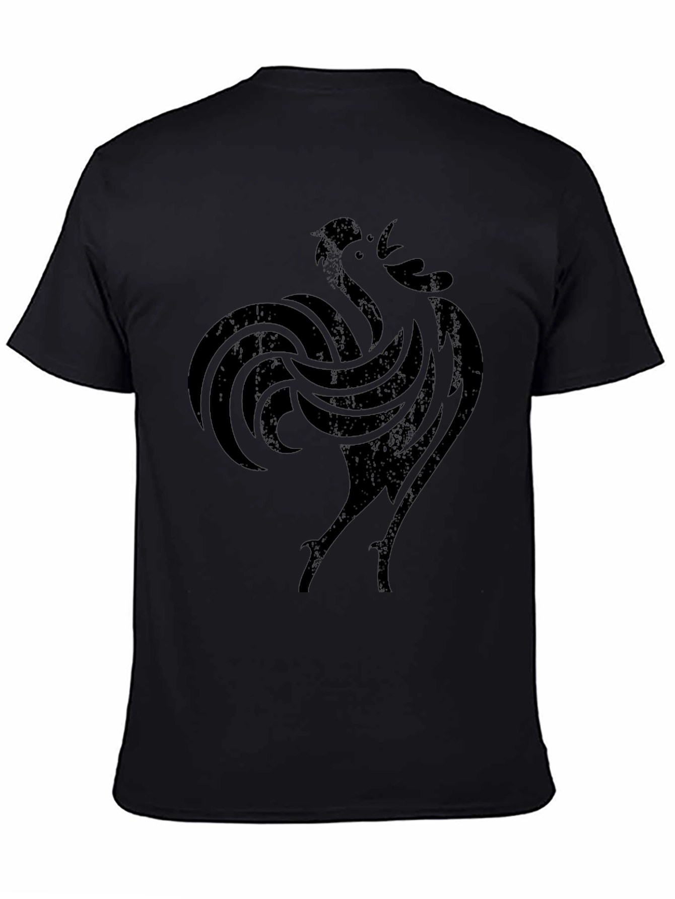 Black Rooster Graphic Print T-Shirt