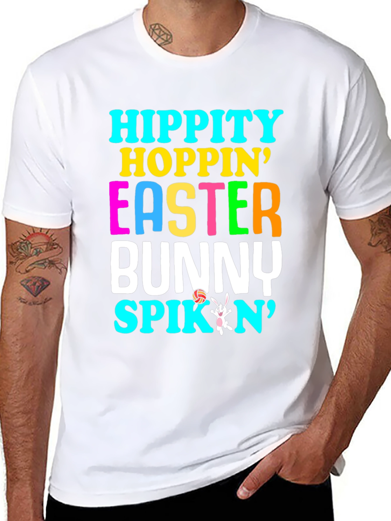 Hippity Hoppin Easter Bunny Volleyball T-Shirt